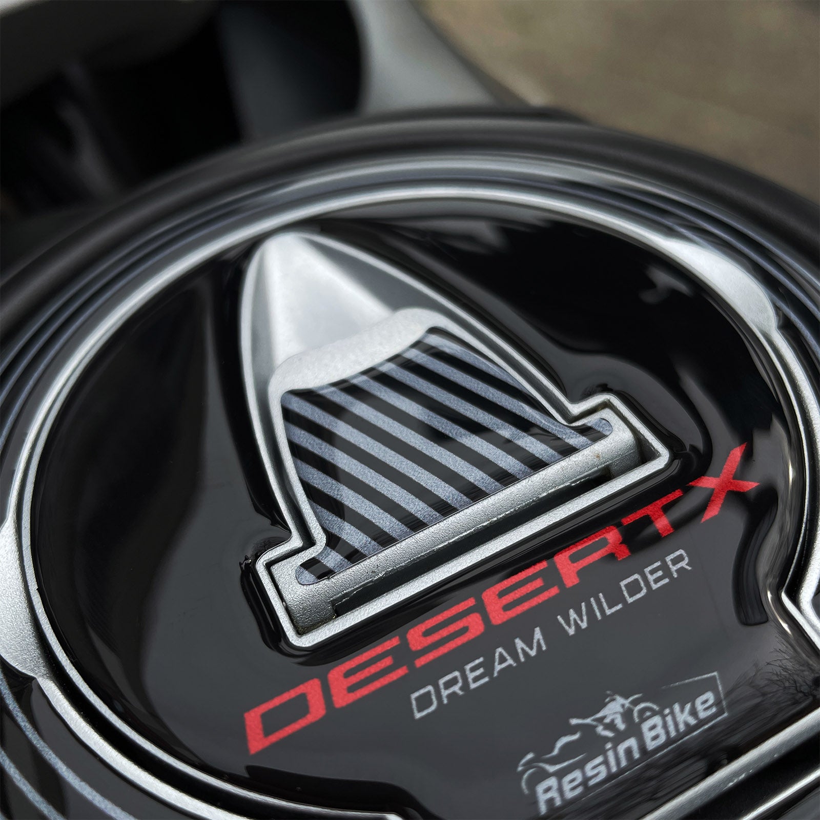 Resin Bike 3D Motorcycle Stickers - Fuel Cap | Ducati Desert X 2022>2026 -   Pyramid Motorcycle Accessories