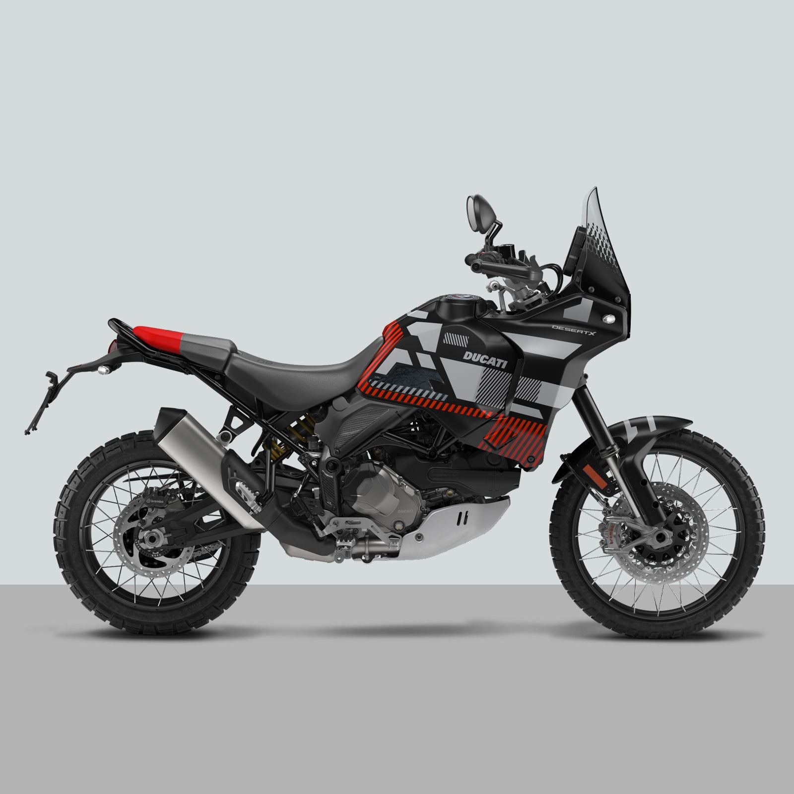 Resin Bike 3D Motorcycle Stickers - Tank Kit | Ducati Desert X 2022>2026 RB-1000666100006 -   Pyramid Motorcycle Accessories