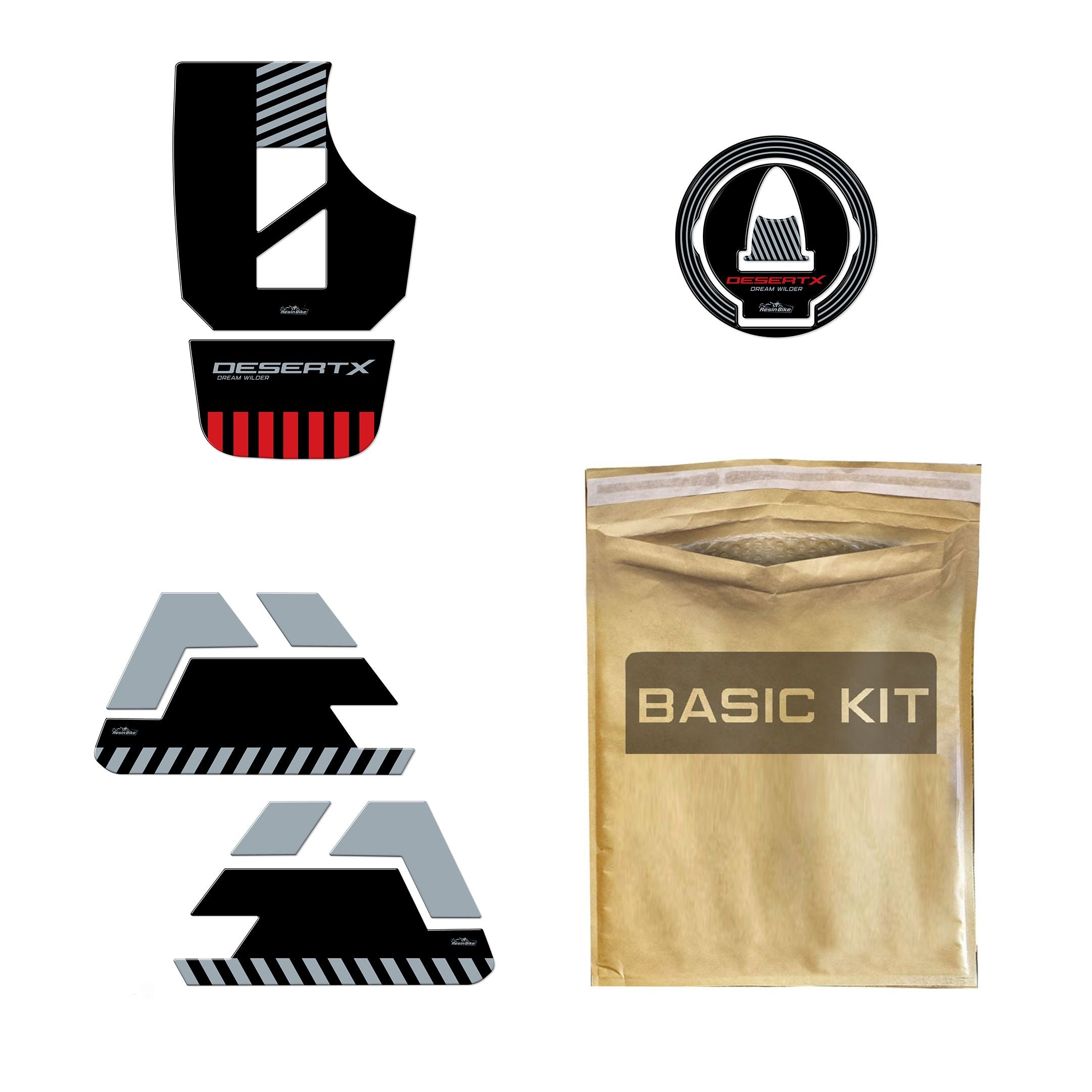Resin Bike 3D Motorcycle Stickers - Tank Kit | Ducati Desert X 2022>2026 RB-1000666100006 -   Pyramid Motorcycle Accessories