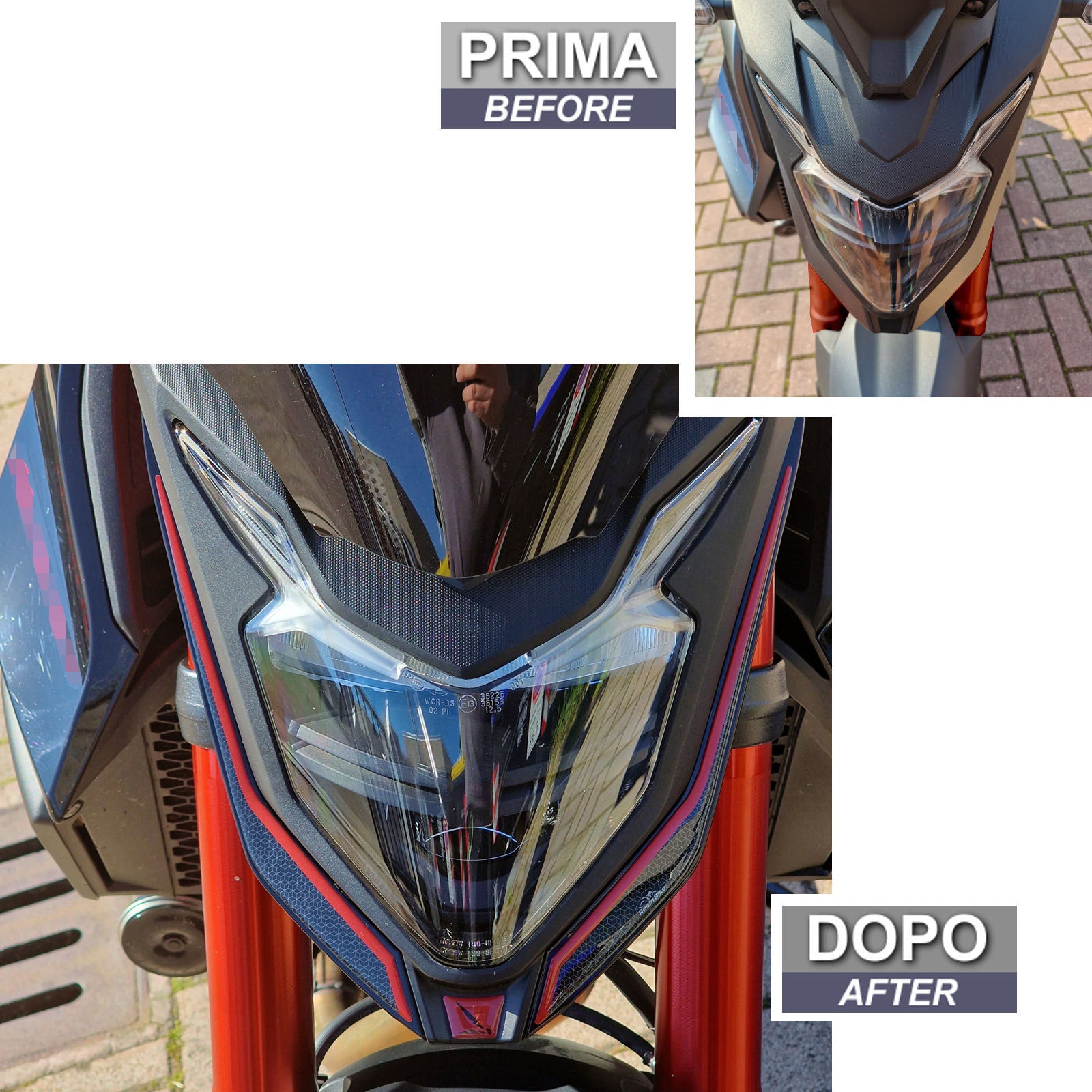 Resin Bike 3D Motorcycle Stickers - Headlight | Honda CB750 Hornet 2023>2024 -   Pyramid Motorcycle Accessories