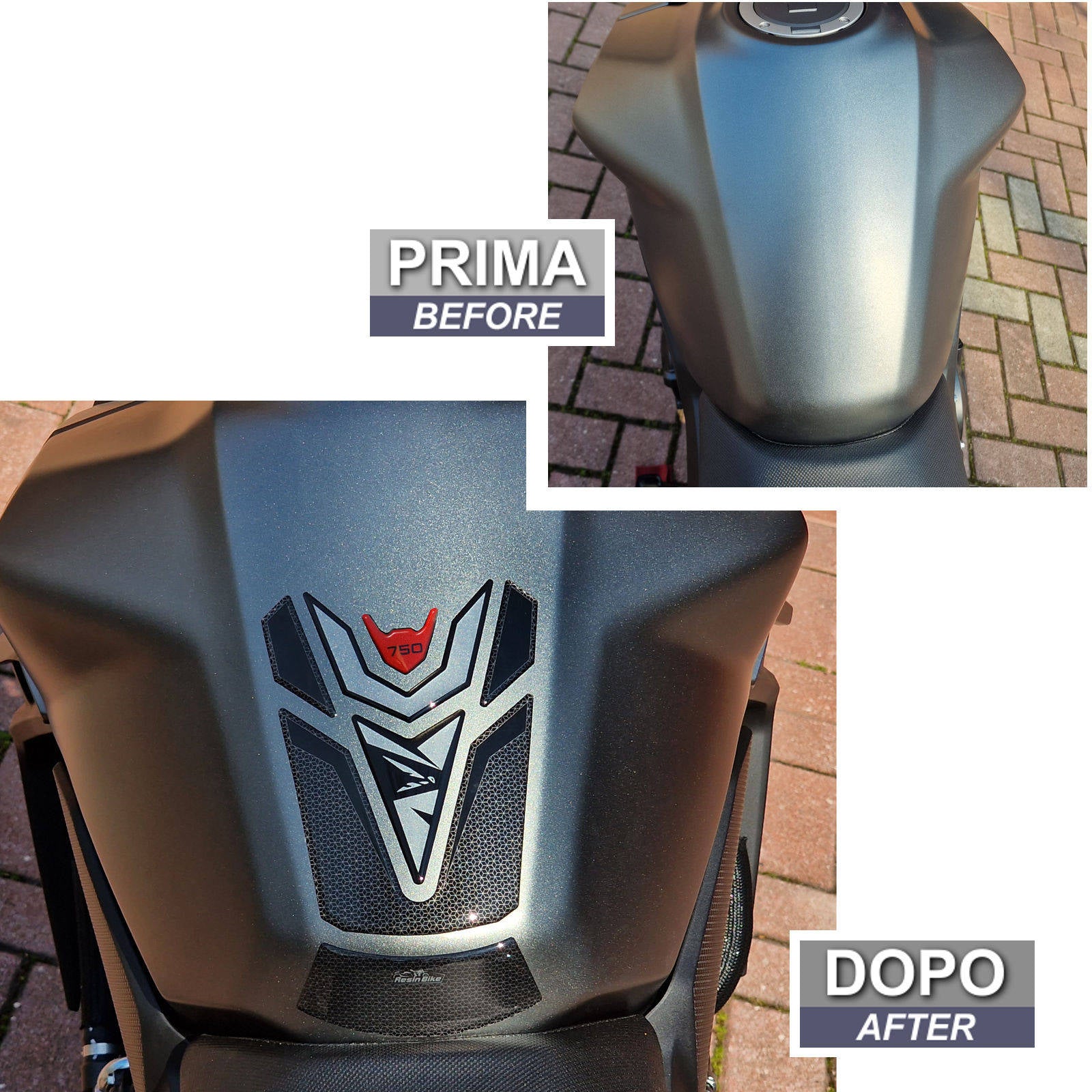 Resin Bike 3D Motorcycle Stickers - Tank Pad | Honda CB750 Hornet 2023>2025 -   Pyramid Motorcycle Accessories