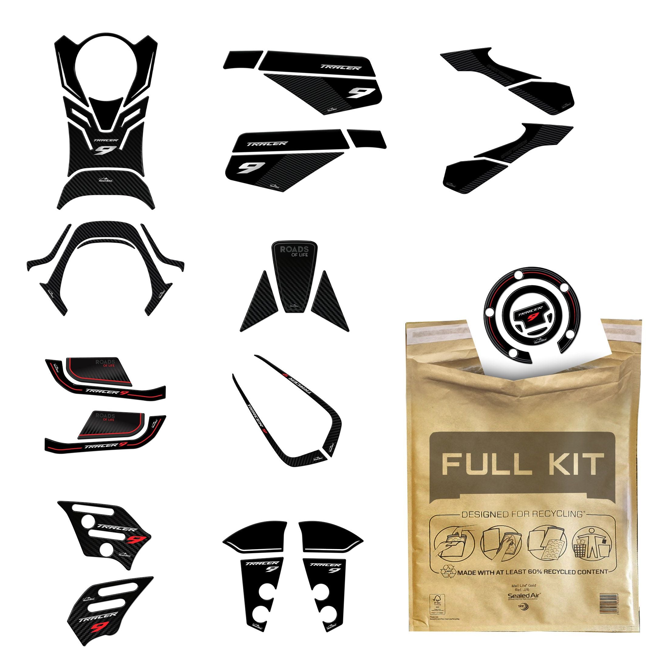 Resin Bike 3D Motorcycle Stickers - Tank Kit | Yamaha Tracer 9 2021>2026 -   Pyramid Motorcycle Accessories
