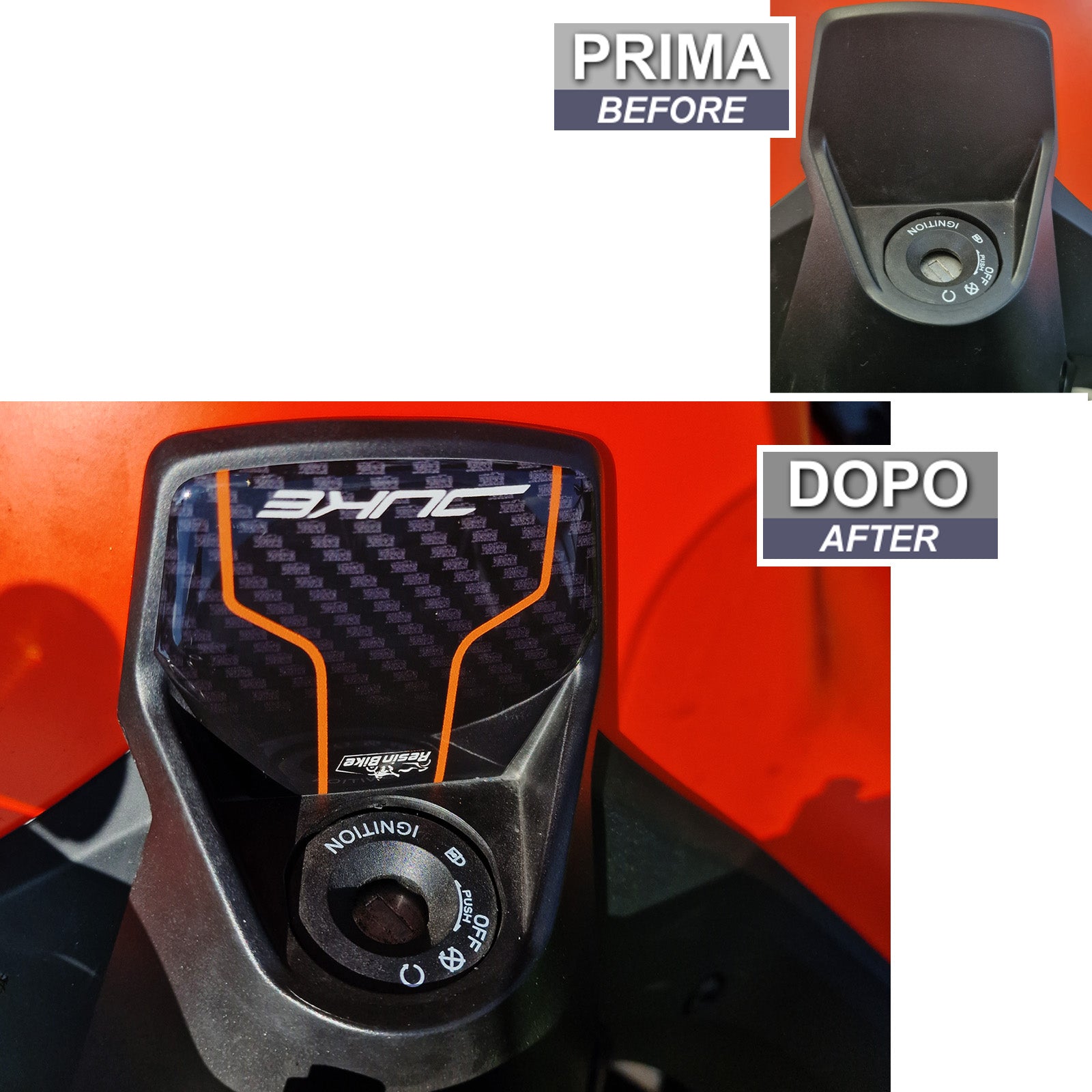 Resin Bike 3D Motorcycle Stickers - Key Area | KTM 790 Duke / 890 Duke R 2021>2025 -   Pyramid Motorcycle Accessories