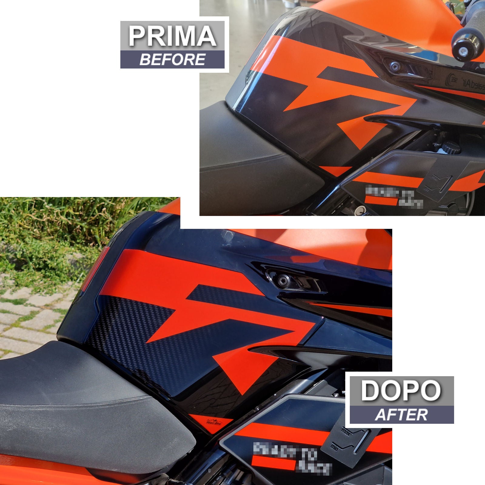 Resin Bike 3D Motorcycle Stickers - Tank Sides | KTM 890 Duke 2023>Current -   Pyramid Motorcycle Accessories