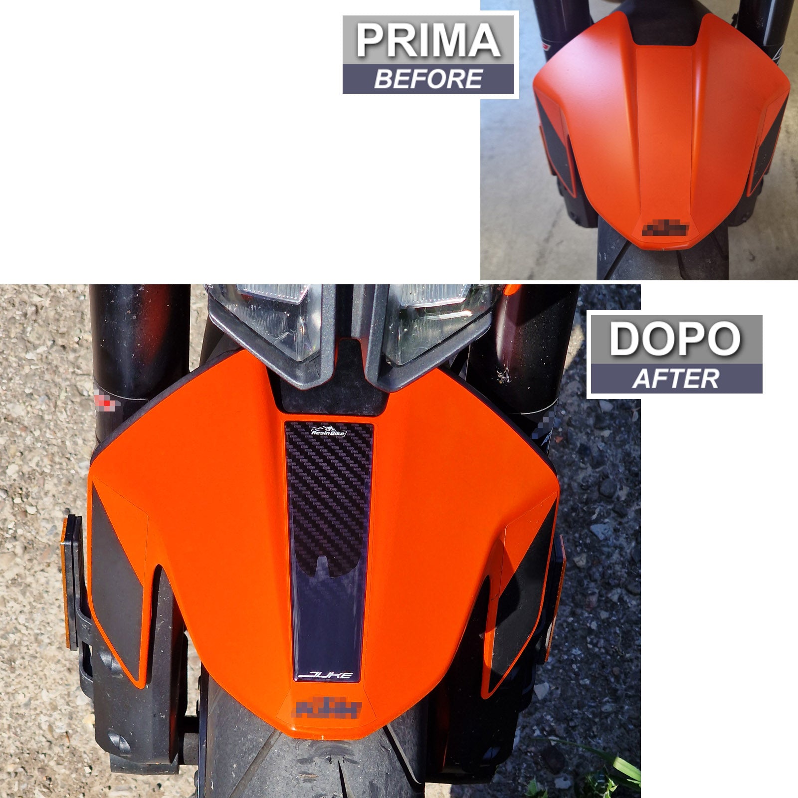 Resin Bike 3D Motorcycle Stickers - Front Fender | KTM 890 Duke 2023>Current -   Pyramid Motorcycle Accessories
