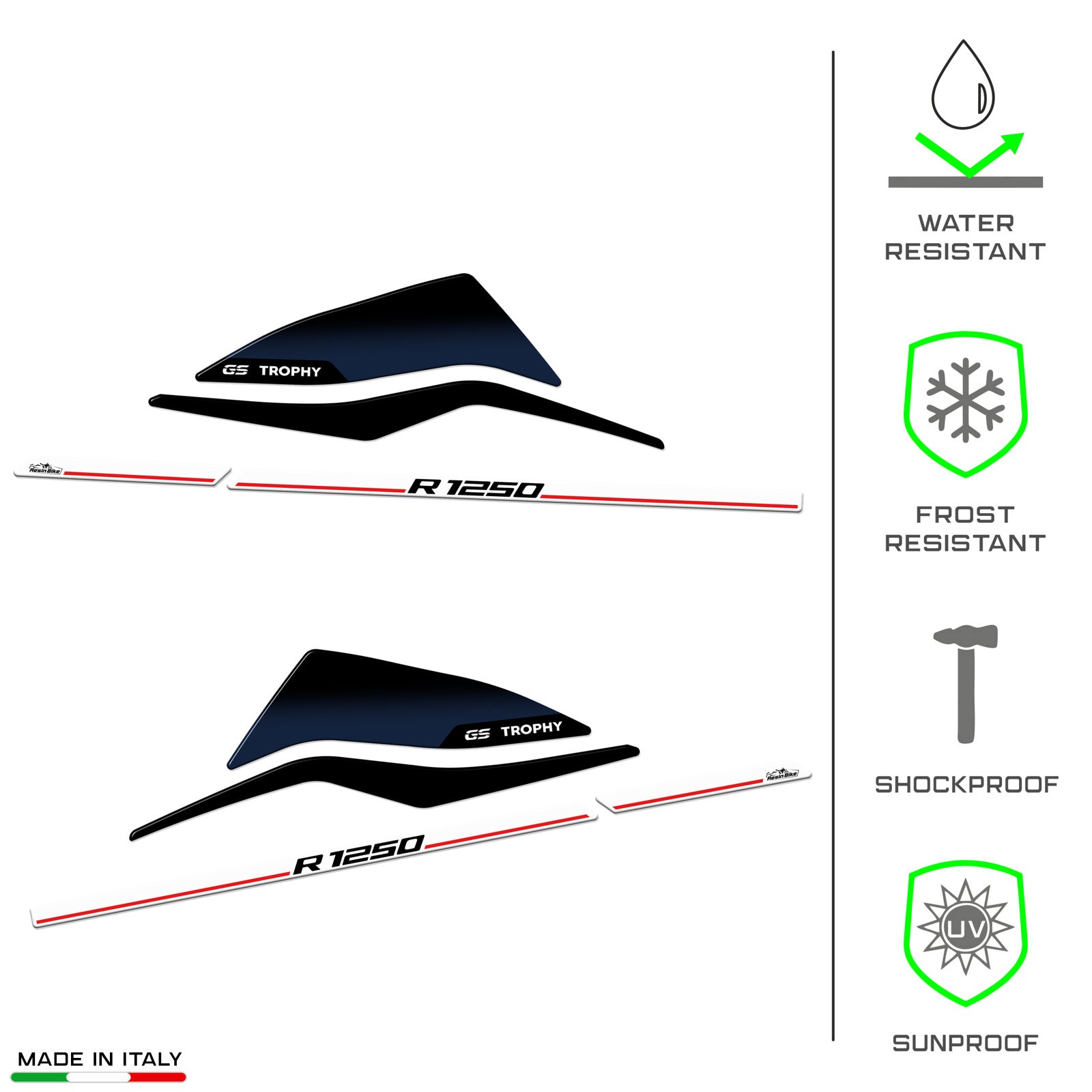 Resin Bike 3D Motorcycle Stickers - Handguards | BMW R 1250 GS/GSA 2021>2024 -   Pyramid Motorcycle Accessories