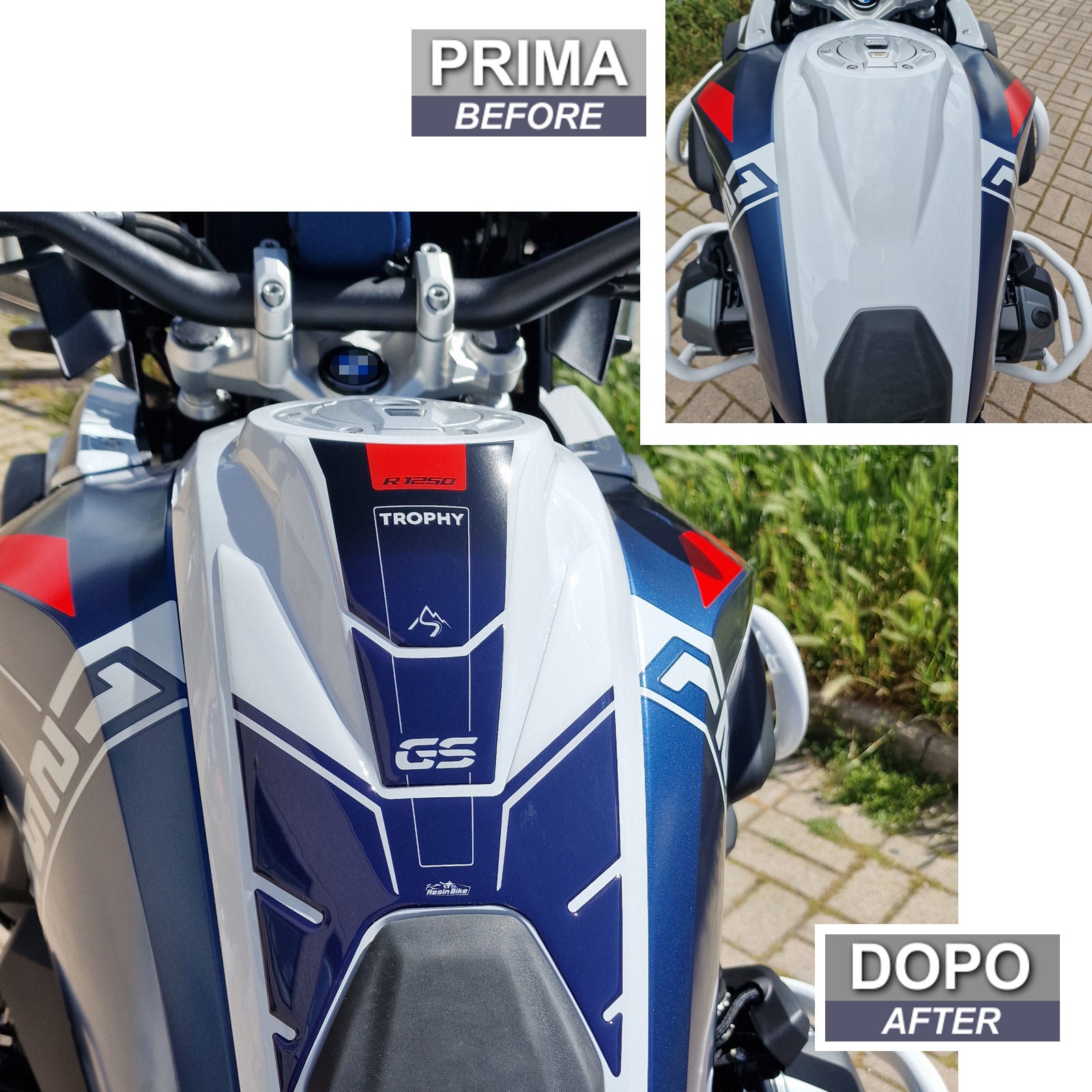 Resin Bike 3D Motorcycle Stickers - Tank Pad | BMW R 1250 GS 2021>2024 -   Pyramid Motorcycle Accessories