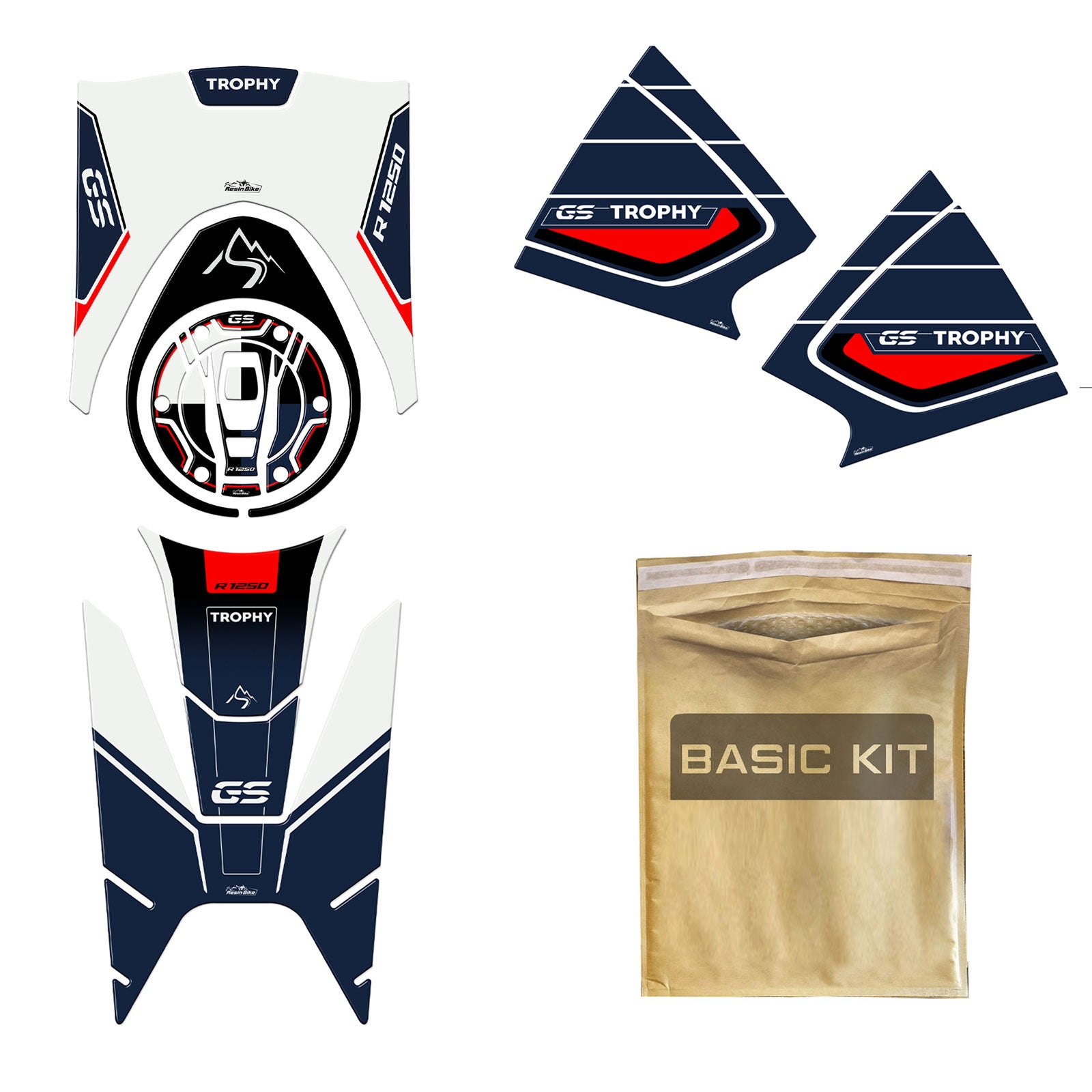 Resin Bike 3D Motorcycle Stickers - Tank Kit | BMW R 1250 GS 2021>2024 RB-1000668100004 -   Pyramid Motorcycle Accessories