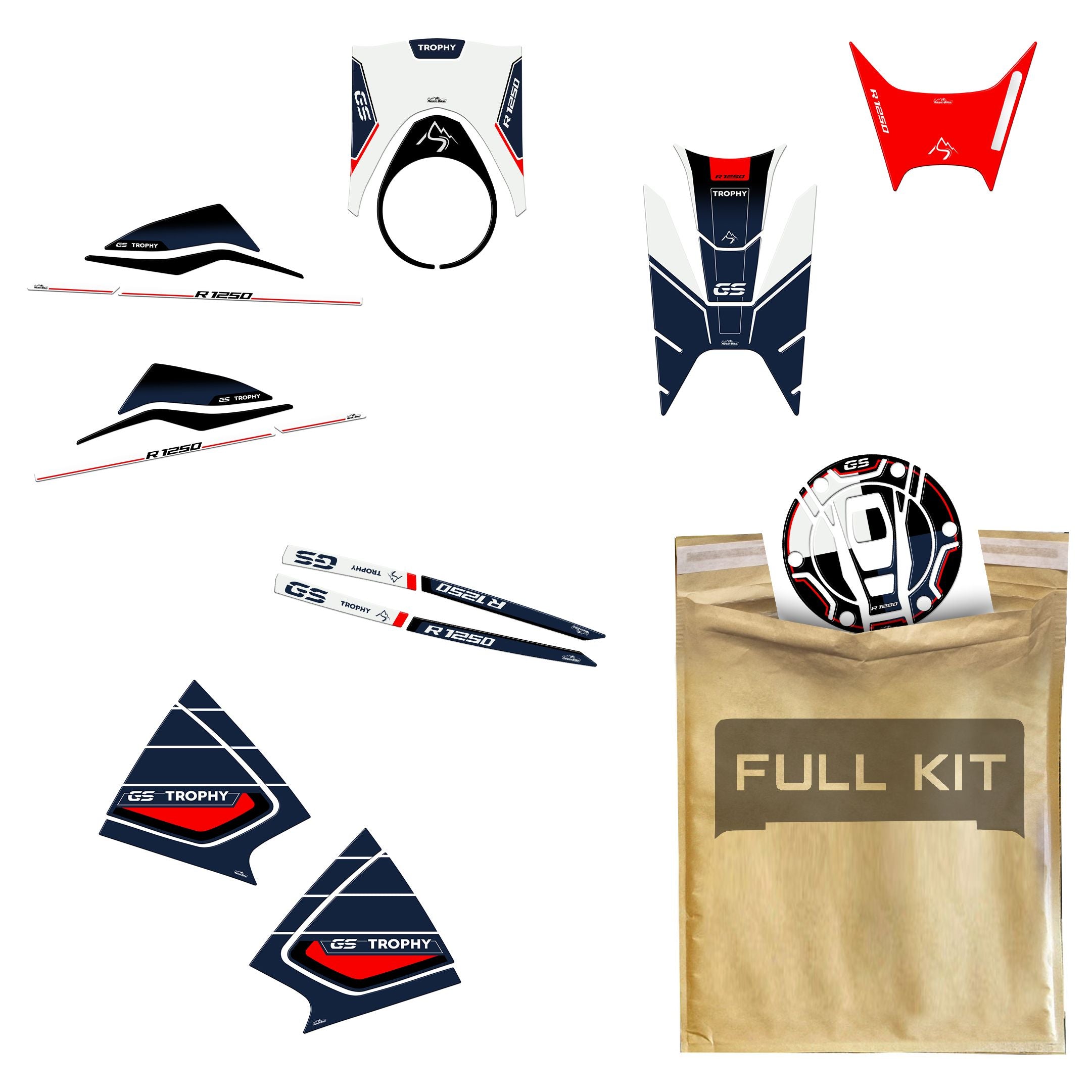 Resin Bike 3D Motorcycle Stickers - Tank Kit | BMW R 1250 GS 2021>2024 RB-1000668200001 -   Pyramid Motorcycle Accessories