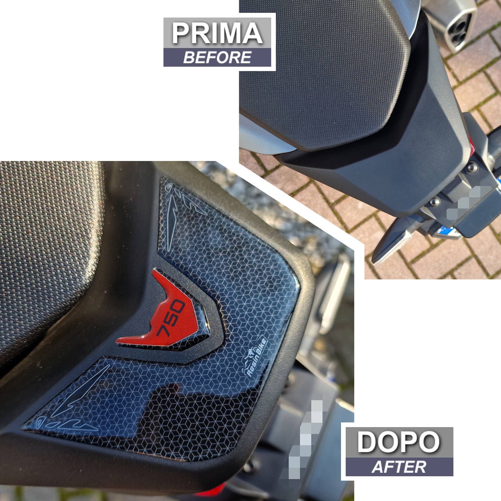 Resin Bike 3D Motorcycle Stickers - Tail Section | Honda CB750 Hornet 2023>2025 -   Pyramid Motorcycle Accessories