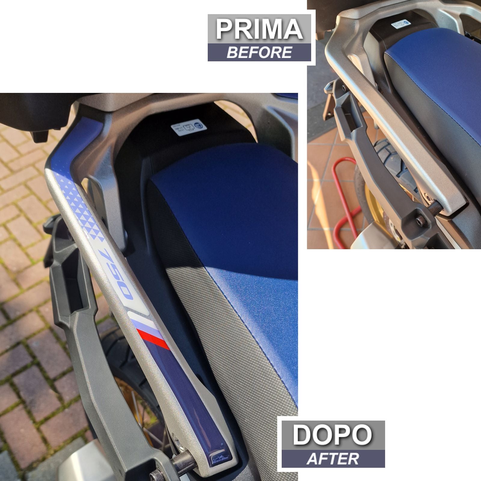 Resin Bike 3D Motorcycle Stickers - Passenger Handles | Honda XL 750 Transalp 2023>2025 -   Pyramid Motorcycle Accessories