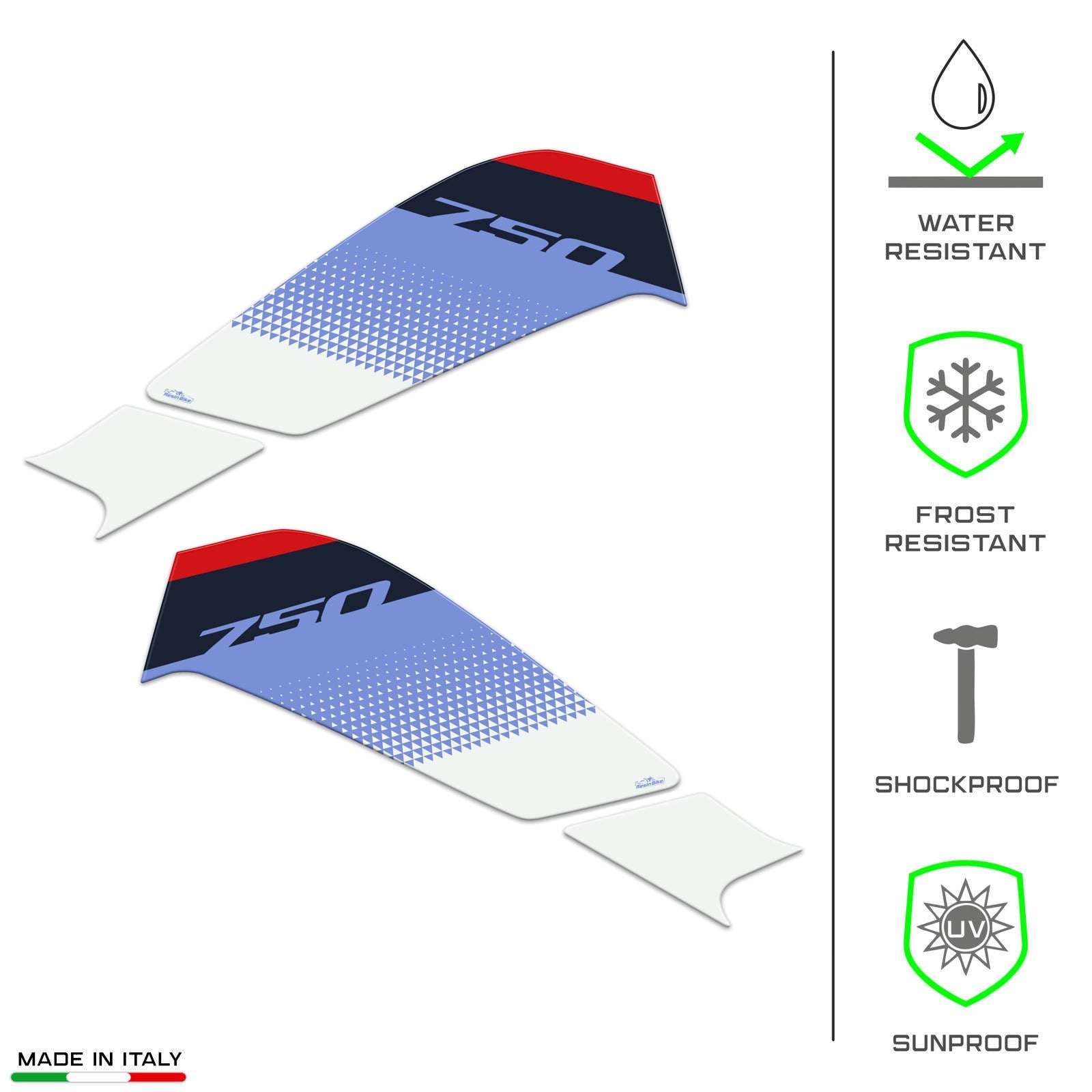 Resin Bike 3D Motorcycle Stickers - Tank Sides | Honda XL 750 Transalp 2023>2024 RB-1000670300003 -   Pyramid Motorcycle Accessories