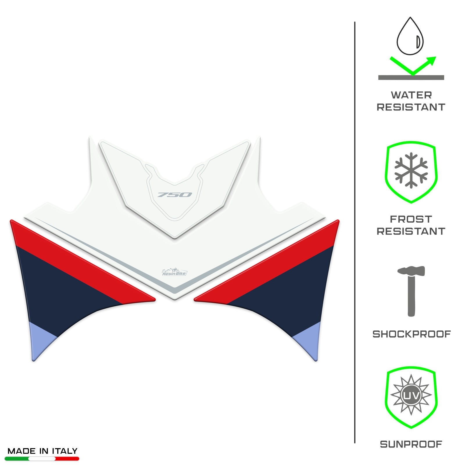 Resin Bike 3D Motorcycle Stickers - Tank Pad | Honda XL 750 Transalp 2023>2025 -   Pyramid Motorcycle Accessories