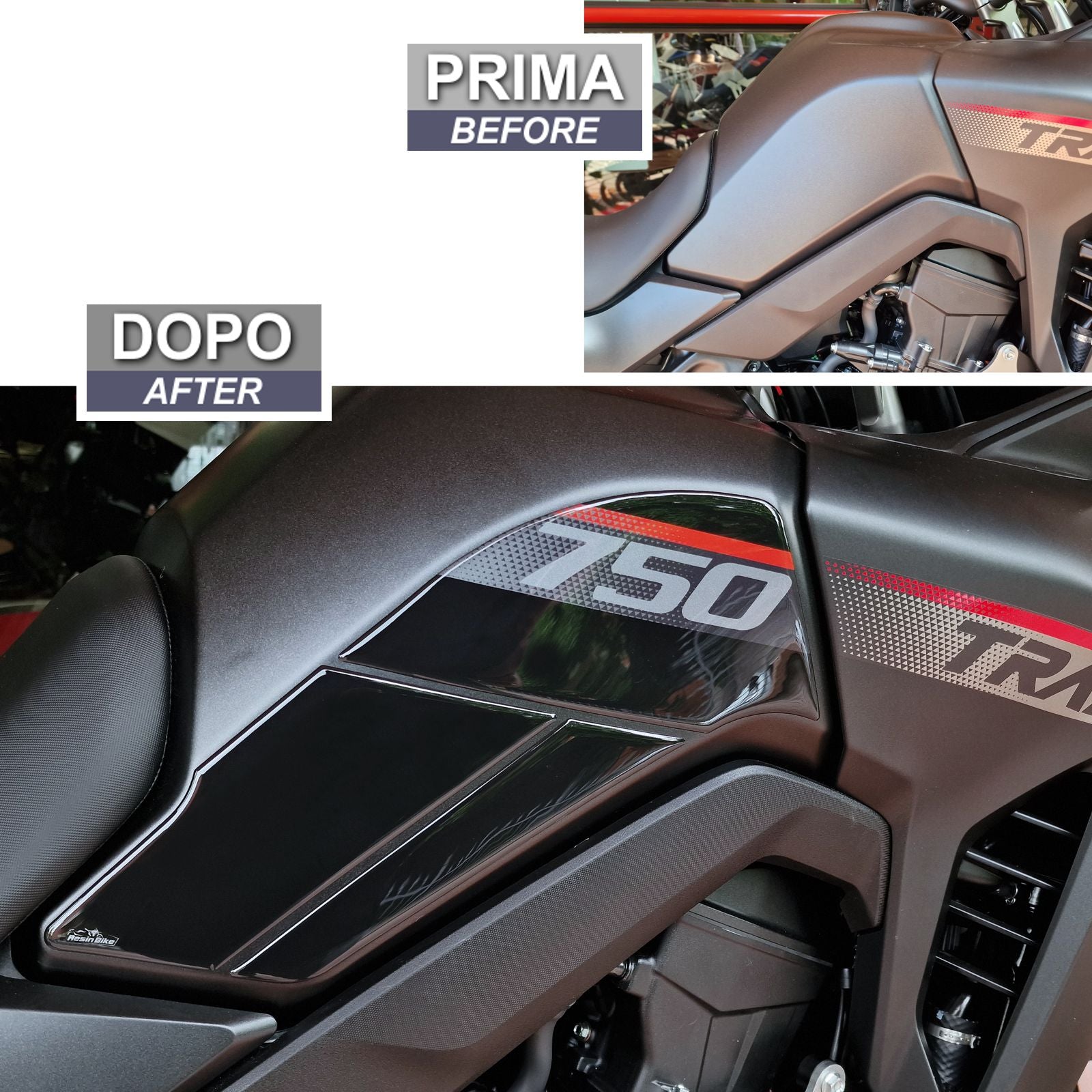 Resin Bike 3D Motorcycle Stickers - Tank Sides | Honda XL 750 Transalp 2023>2024 RB-1000671300002 -   Pyramid Motorcycle Accessories