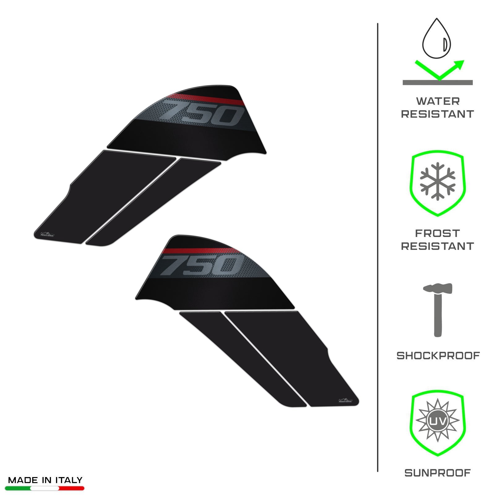 Resin Bike 3D Motorcycle Stickers - Tank Sides | Honda XL 750 Transalp 2023>2024 RB-1000671300002 -   Pyramid Motorcycle Accessories