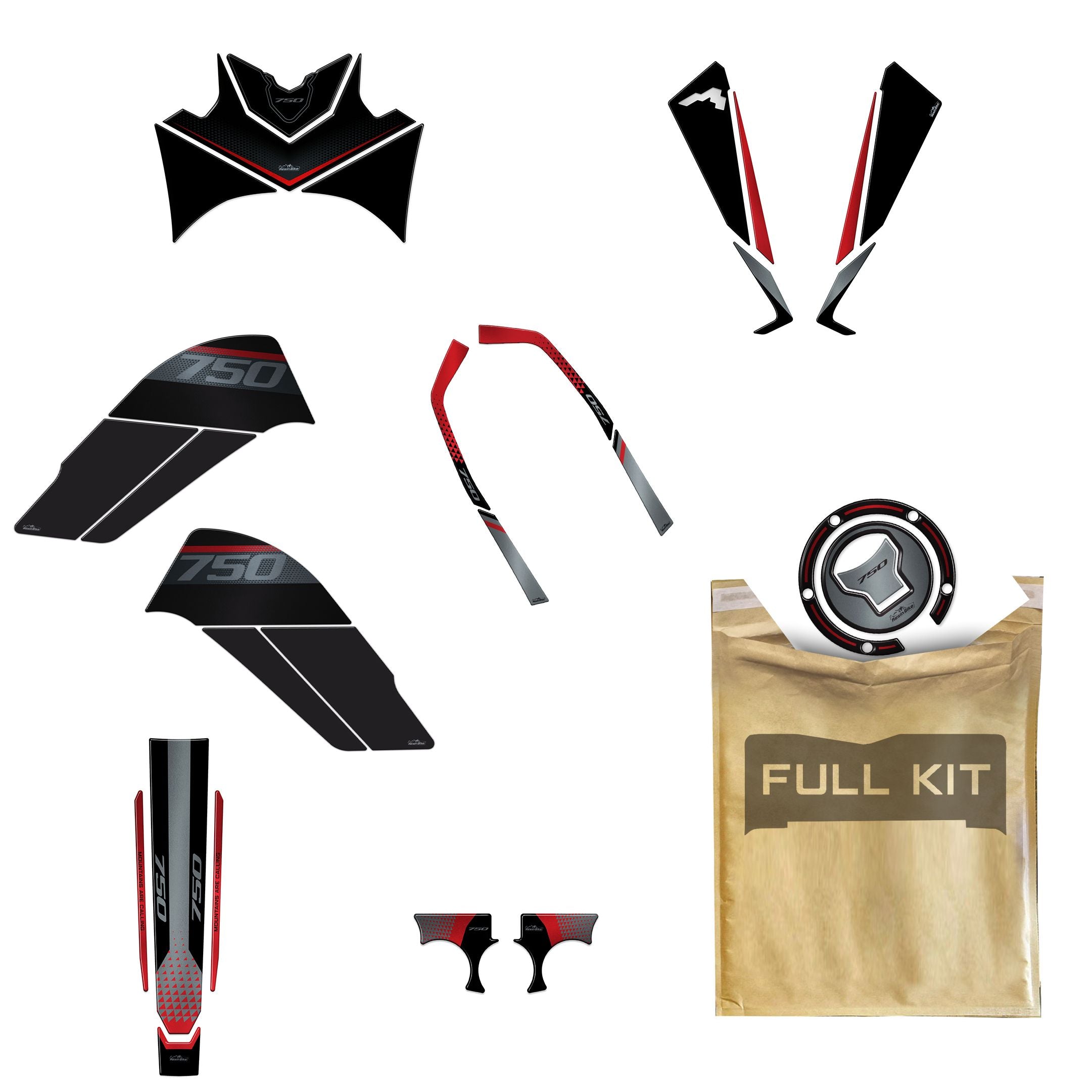 Resin Bike 3D Motorcycle Stickers - Full Kit | Honda XL 750 Transalp 2023>2024 RB-1000671700000 -   Pyramid Motorcycle Accessories