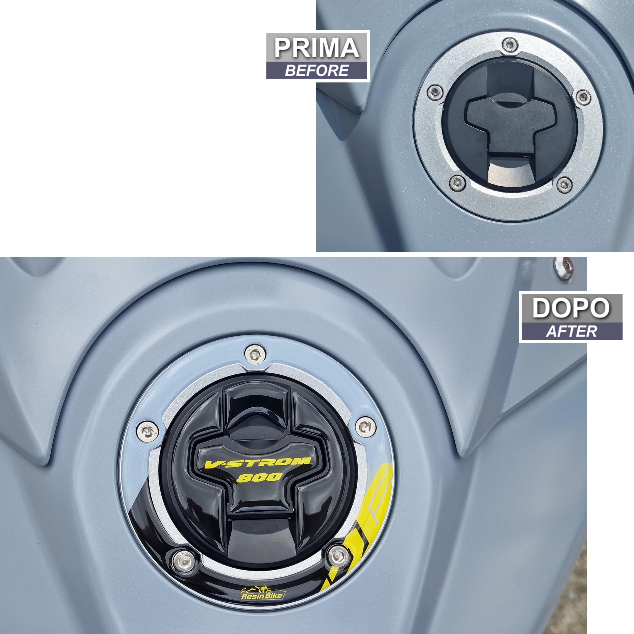 Resin Bike 3D Motorcycle Stickers - Fuel Cap | Suzuki V-Strom 800DE 2023>2025 RB-1000672000000 -   Pyramid Motorcycle Accessories