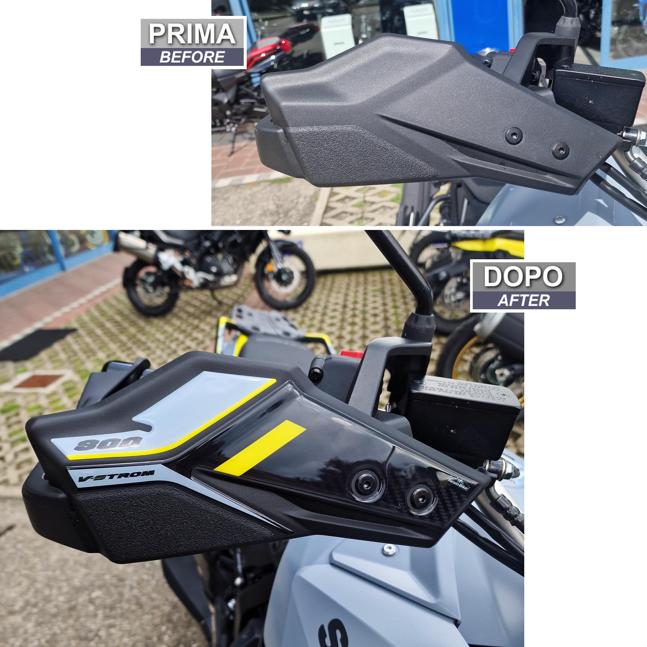 Resin Bike 3D Motorcycle Stickers - Handguards | Suzuki V-Strom 800DE 2023>2025 -   Pyramid Motorcycle Accessories