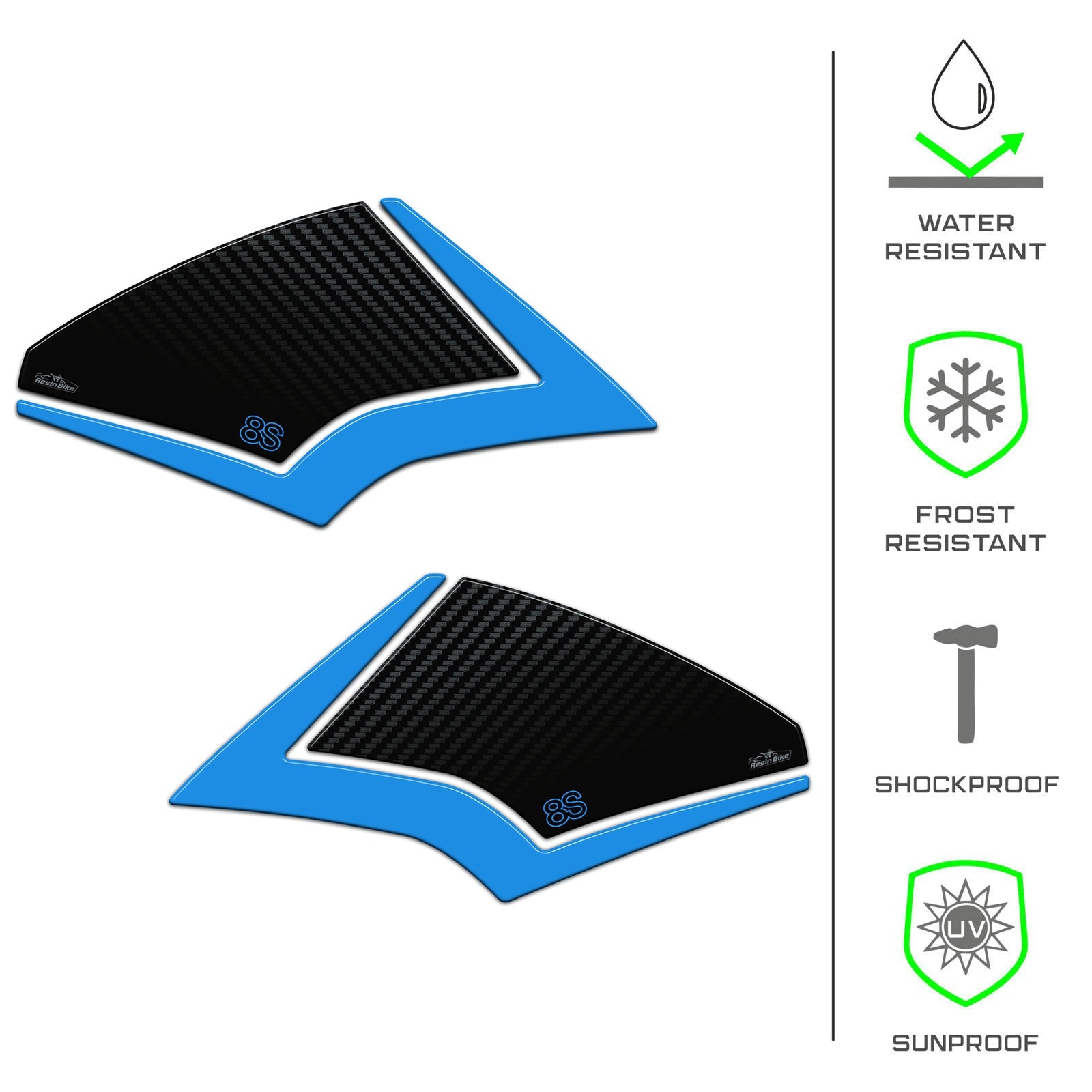 Resin Bike 3D Motorcycle Stickers - Tank Sides | Suzuki GSX-8S 2023>2026 -   Pyramid Motorcycle Accessories