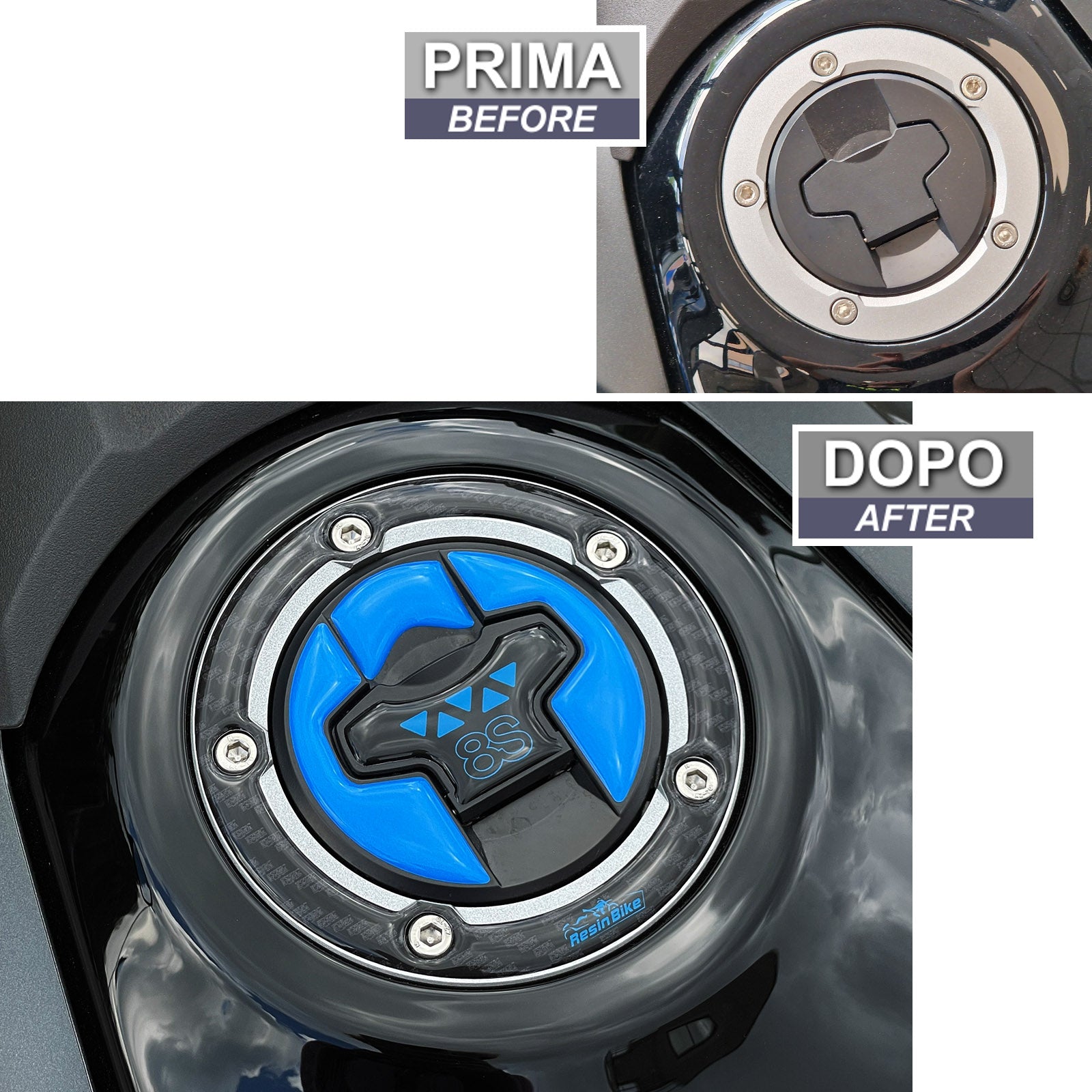 Resin Bike 3D Motorcycle Stickers - Fuel Cap | Suzuki GSX-8S 2023>2026 -   Pyramid Motorcycle Accessories