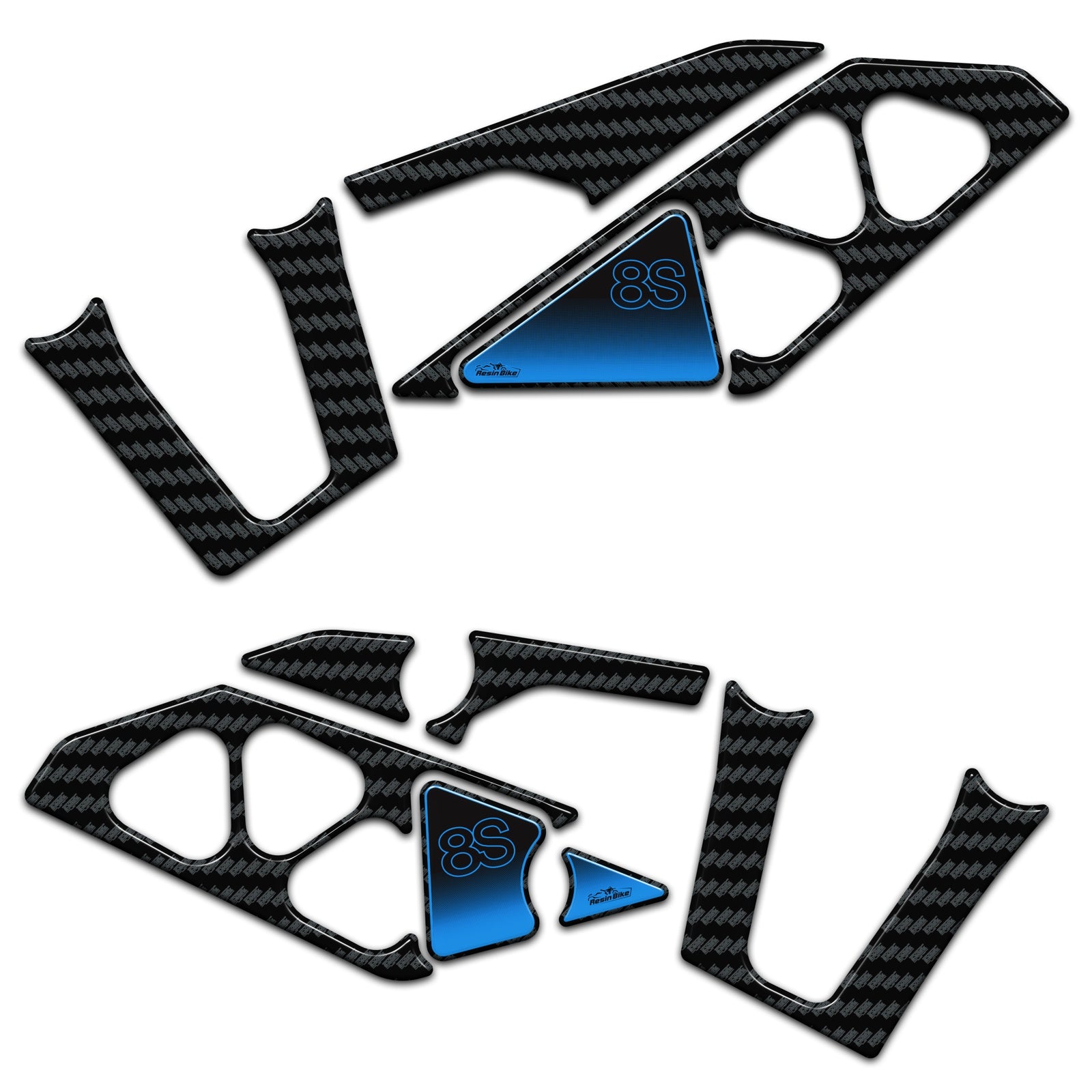 Resin Bike 3D Motorcycle Stickers - Heel Pads | Suzuki GSX-8S 2023>2025 -   Pyramid Motorcycle Accessories