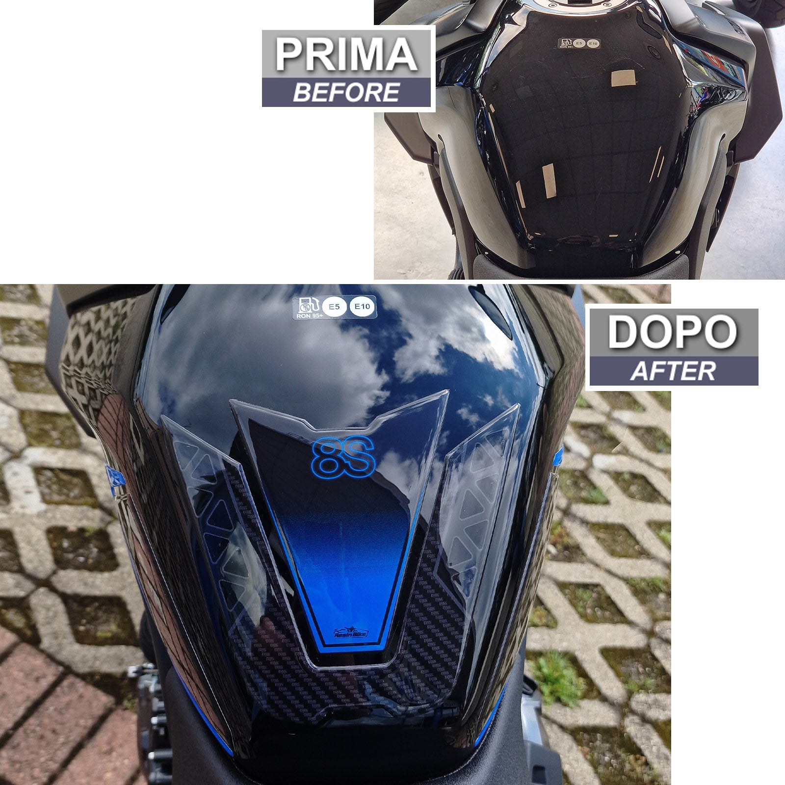 Resin Bike 3D Motorcycle Stickers - Tank Pad | Suzuki GSX-8S 2023>2026 -   Pyramid Motorcycle Accessories