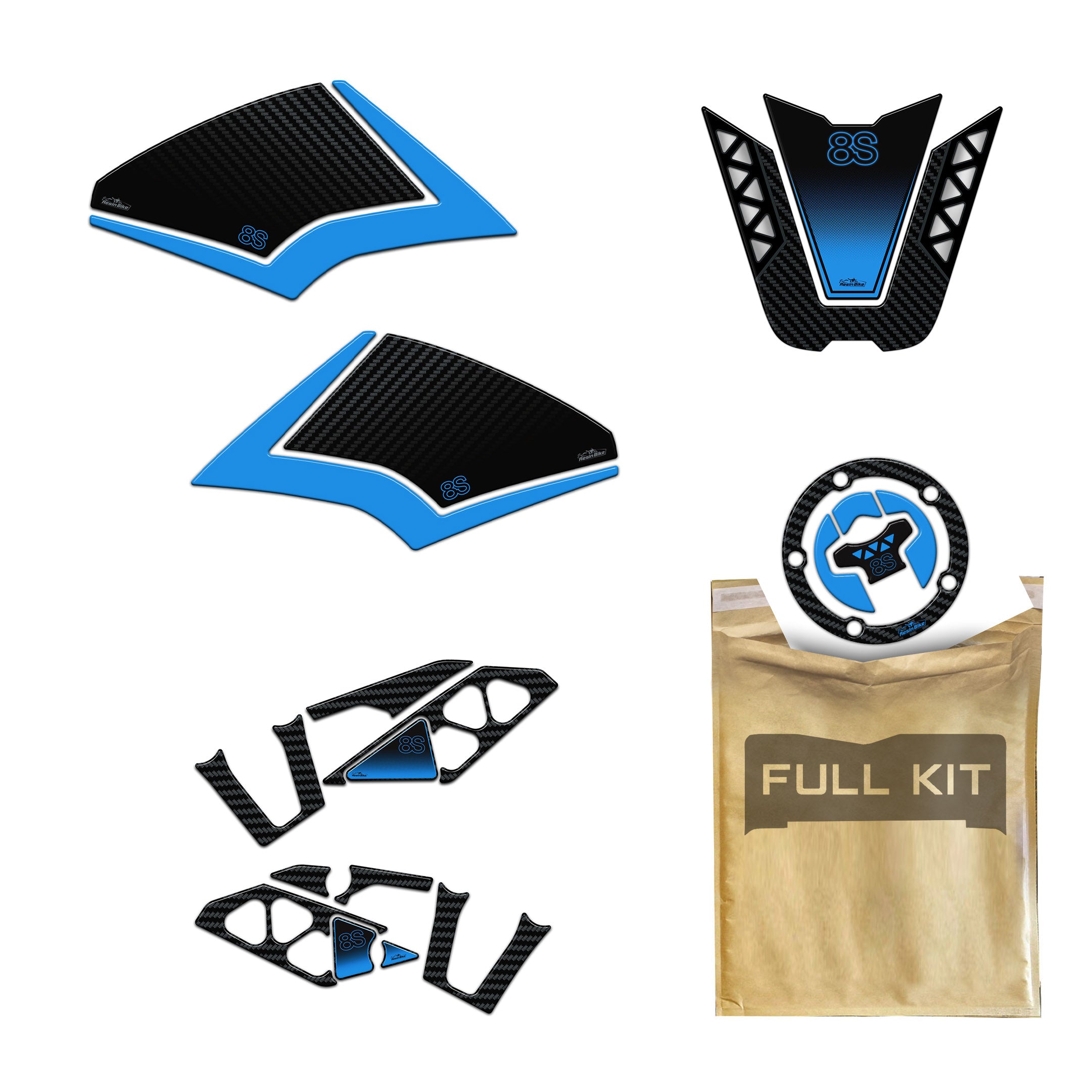 Resin Bike 3D Motorcycle Stickers - Tank Kit | Suzuki GSX-8S 2023>2025 -   Pyramid Motorcycle Accessories