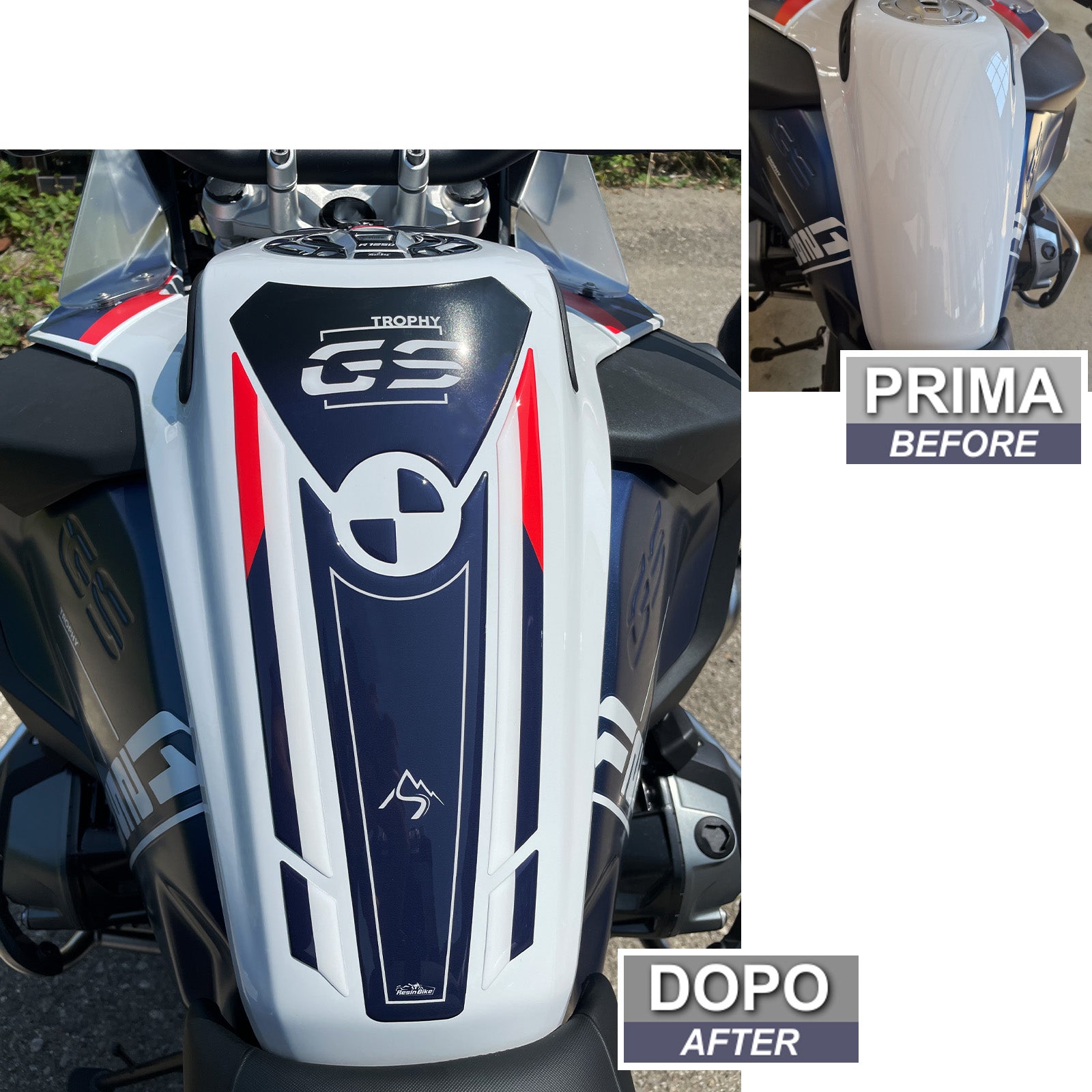 Resin Bike 3D Motorcycle Stickers - Tank Pad | BMW R 1250 GS/GSA 2021>2024 -   Pyramid Motorcycle Accessories