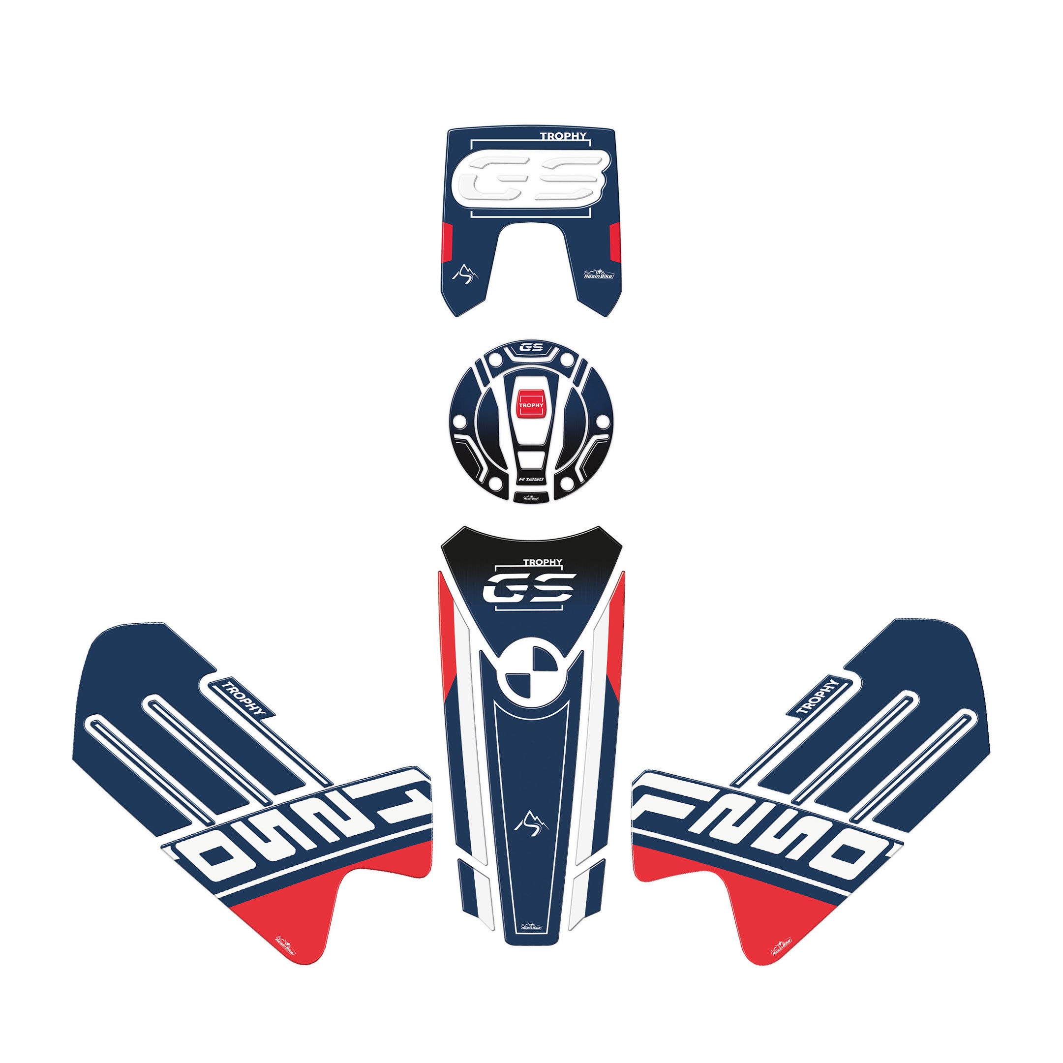 Resin Bike 3D Motorcycle Stickers - Basic Kit | BMW R 1250 GS Adventure Trophy 2021>2024 -   Pyramid Motorcycle Accessories