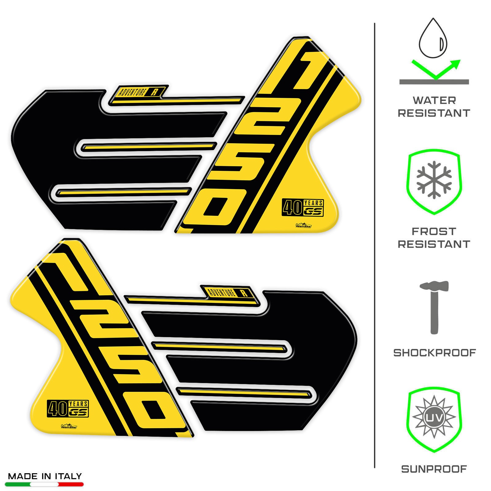 Resin Bike 3D Motorcycle Stickers - Tank Sides | BMW R 1250 GS Adventure 2020>2021 -   Pyramid Motorcycle Accessories
