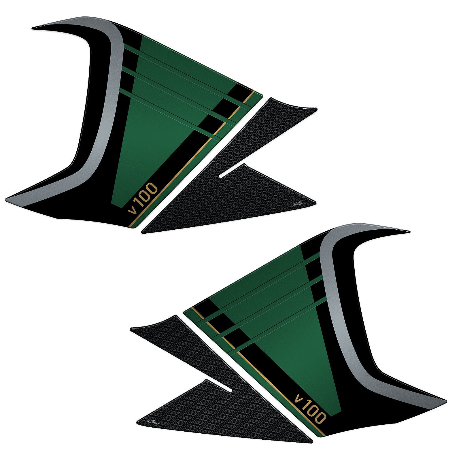 Resin Bike 3D Motorcycle Stickers - Tank Sides | Moto Guzzi V100 Mandello 2022>2025 -   Pyramid Motorcycle Accessories