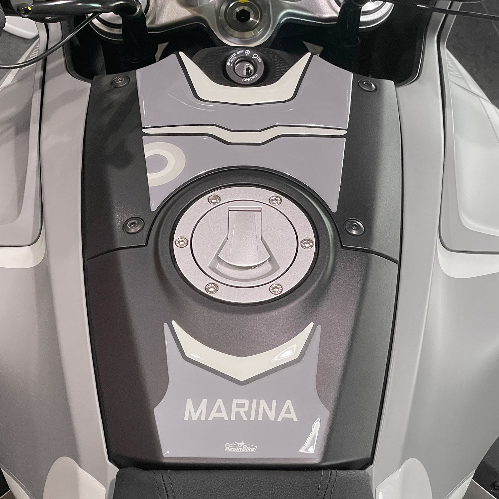 Resin Bike 3D Motorcycle Stickers - Tank Kit | Moto Guzzi V100 Mandello 2022>2024 -   Pyramid Motorcycle Accessories