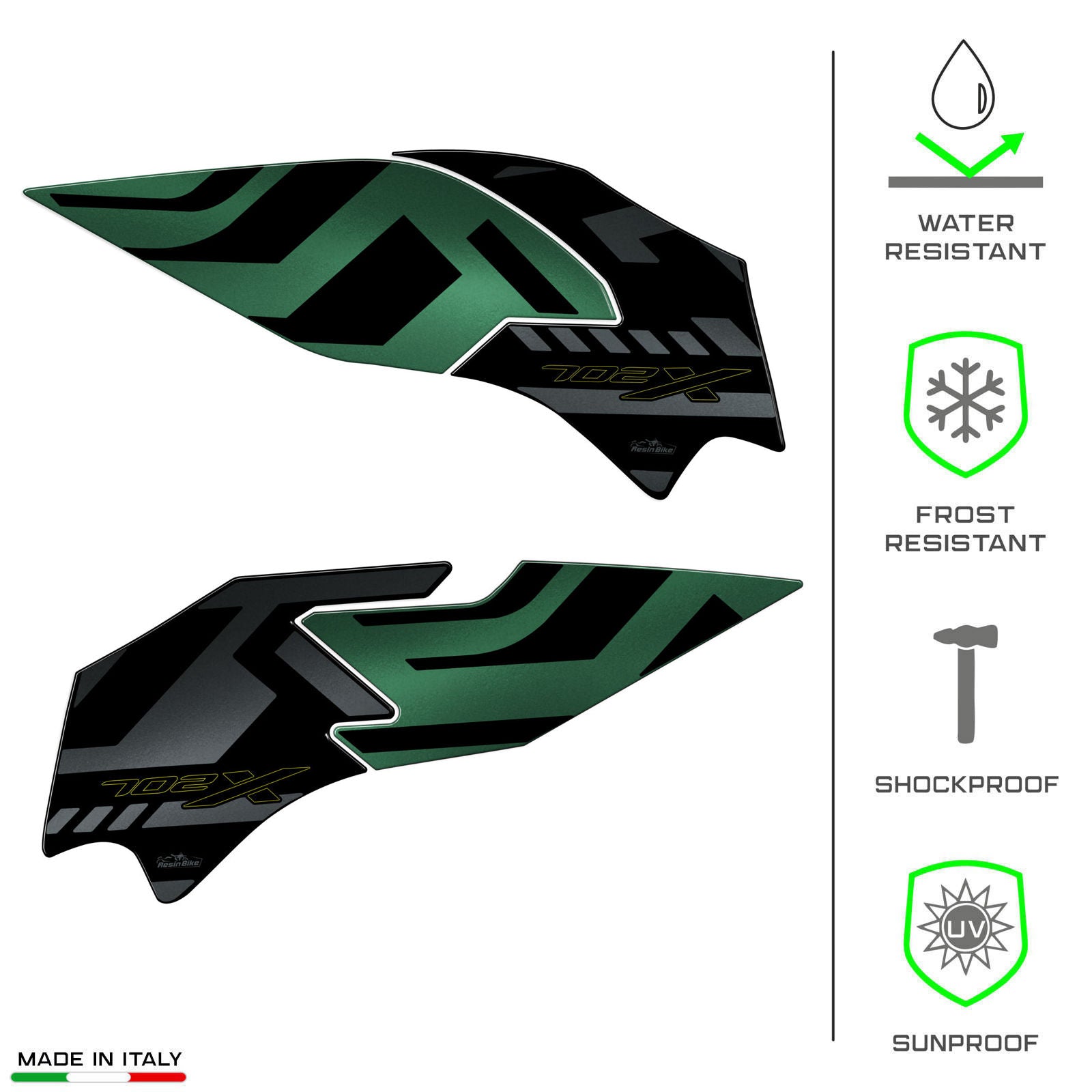 Resin Bike 3D Motorcycle Stickers - Tank Sides | Benelli TRK 702 X 2023>2026 RB-1000678900007 -   Pyramid Motorcycle Accessories