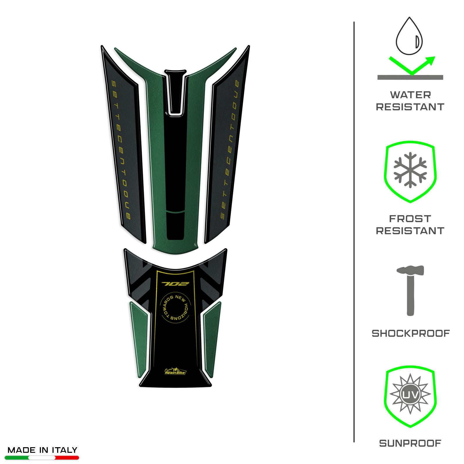 Resin Bike 3D Motorcycle Stickers - Tank Pad | Benelli TRK 702/702X 2023>2025 -   Pyramid Motorcycle Accessories
