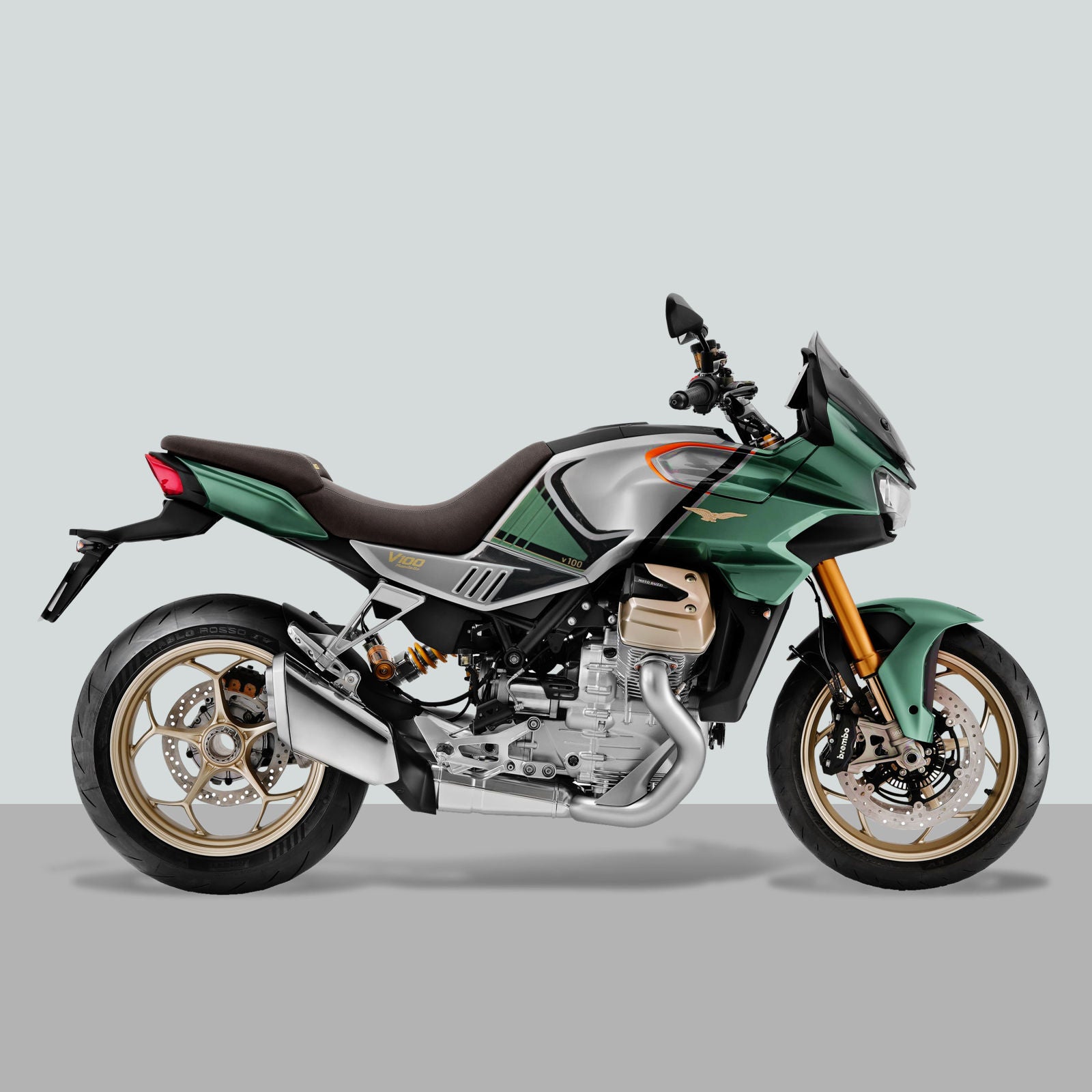 Resin Bike 3D Motorcycle Stickers - Tank Kit | Moto Guzzi V100 Mandello 2022>2025 -   Pyramid Motorcycle Accessories