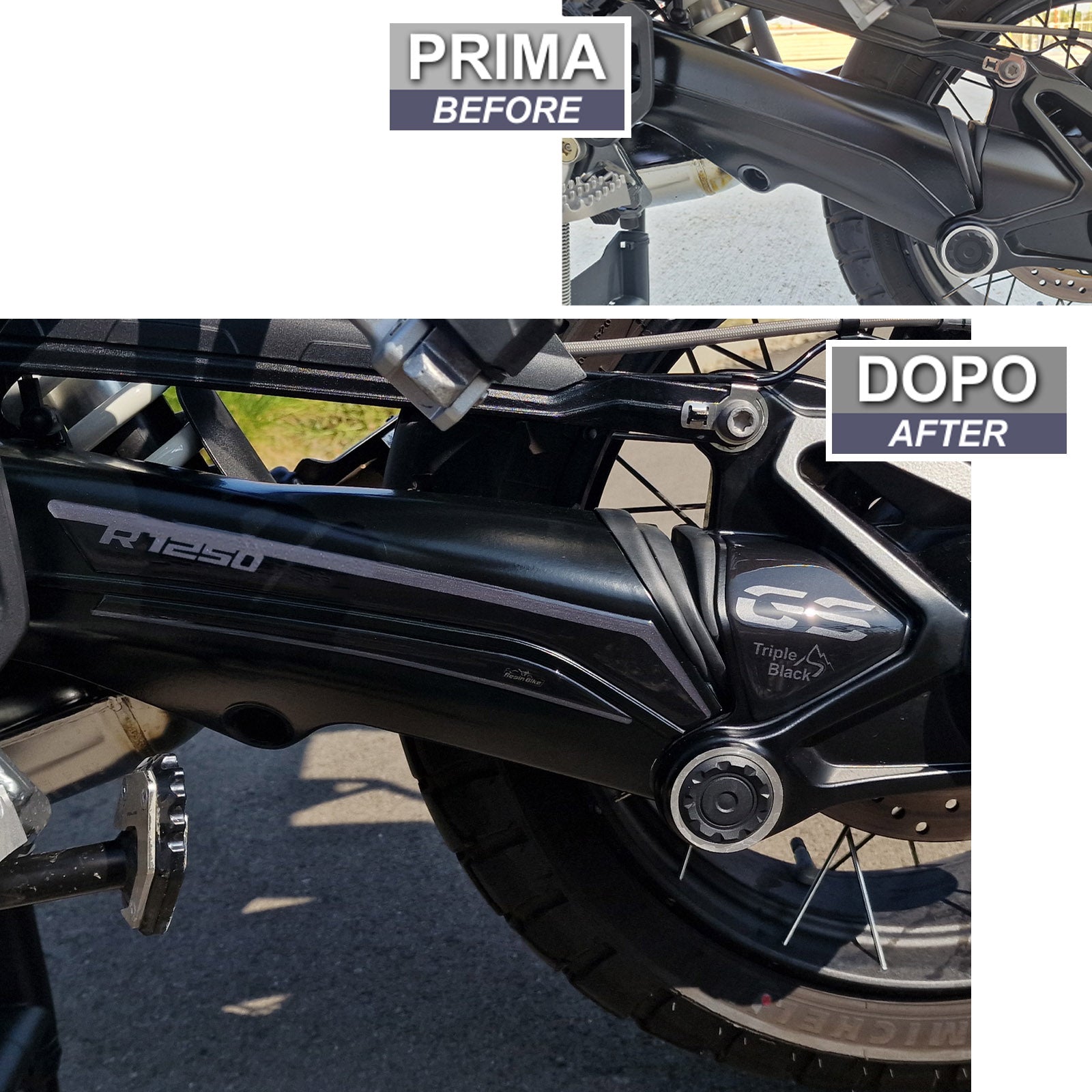 Resin Bike 3D Motorcycle Stickers - Forks | BMW R 1250 GS/GSA 2021>2024 -   Pyramid Motorcycle Accessories