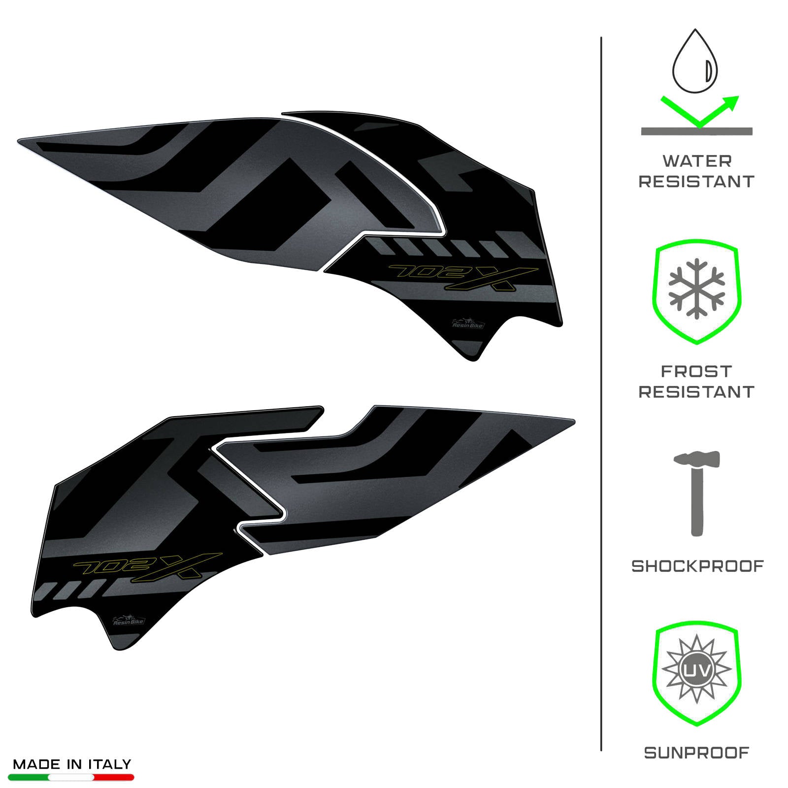 Resin Bike 3D Motorcycle Stickers - Tank Sides | Benelli TRK 702 X 2023>2026 RB-1000679900006 -   Pyramid Motorcycle Accessories