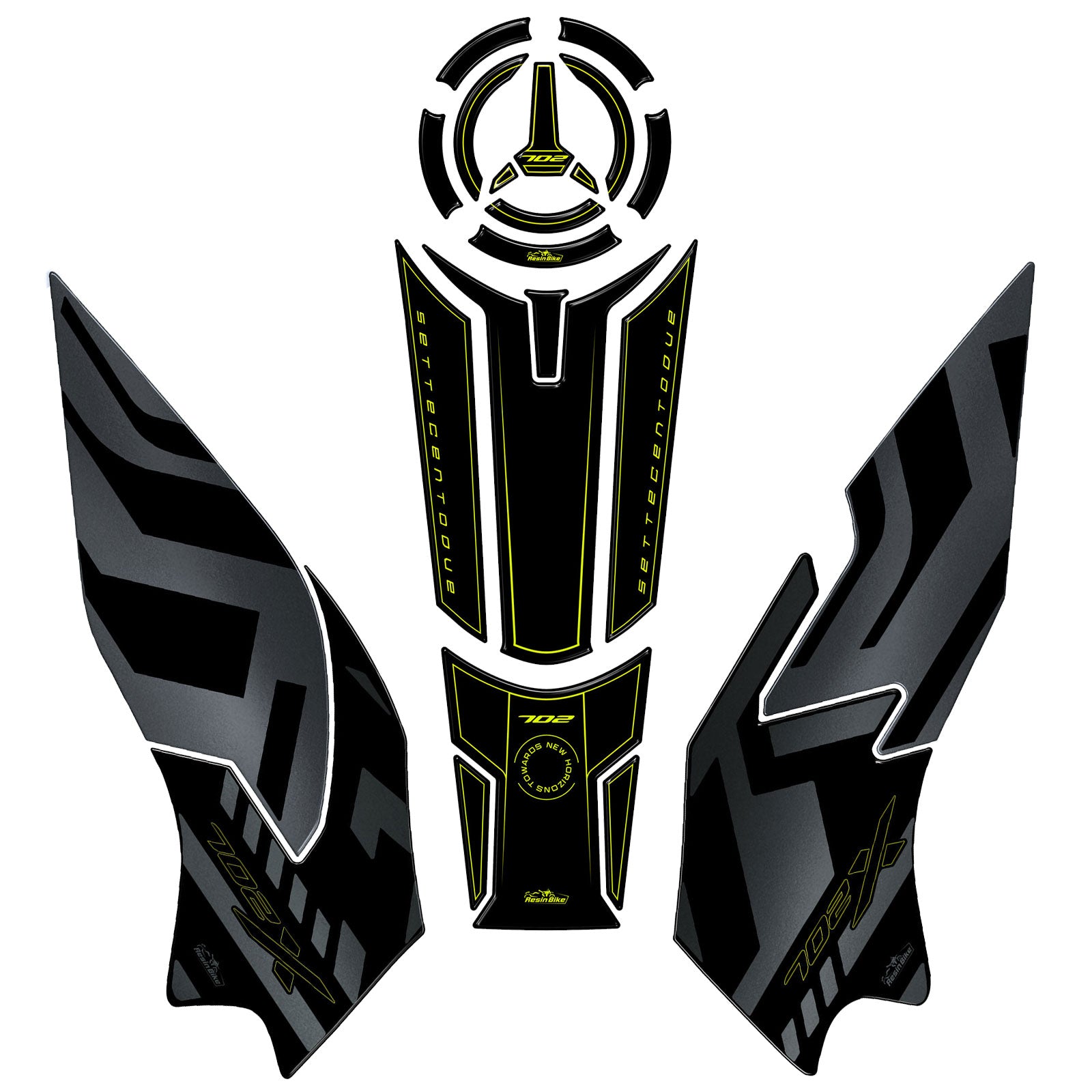 Resin Bike 3D Motorcycle Stickers - Tank Kit | Benelli TRK 702 X 2023>2026 RB-1000680100006 -   Pyramid Motorcycle Accessories