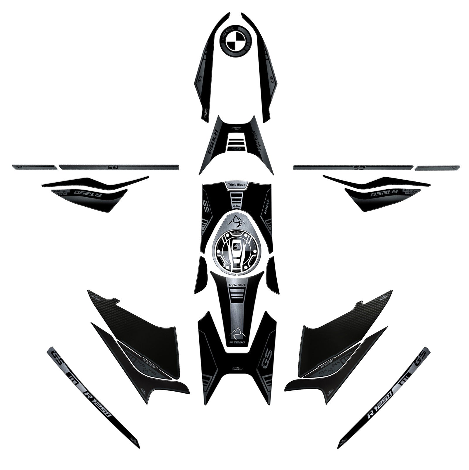Resin Bike 3D Motorcycle Stickers - Tank Kit | BMW R 1250 GS 2021>2024 RB-1000680500004 -   Pyramid Motorcycle Accessories