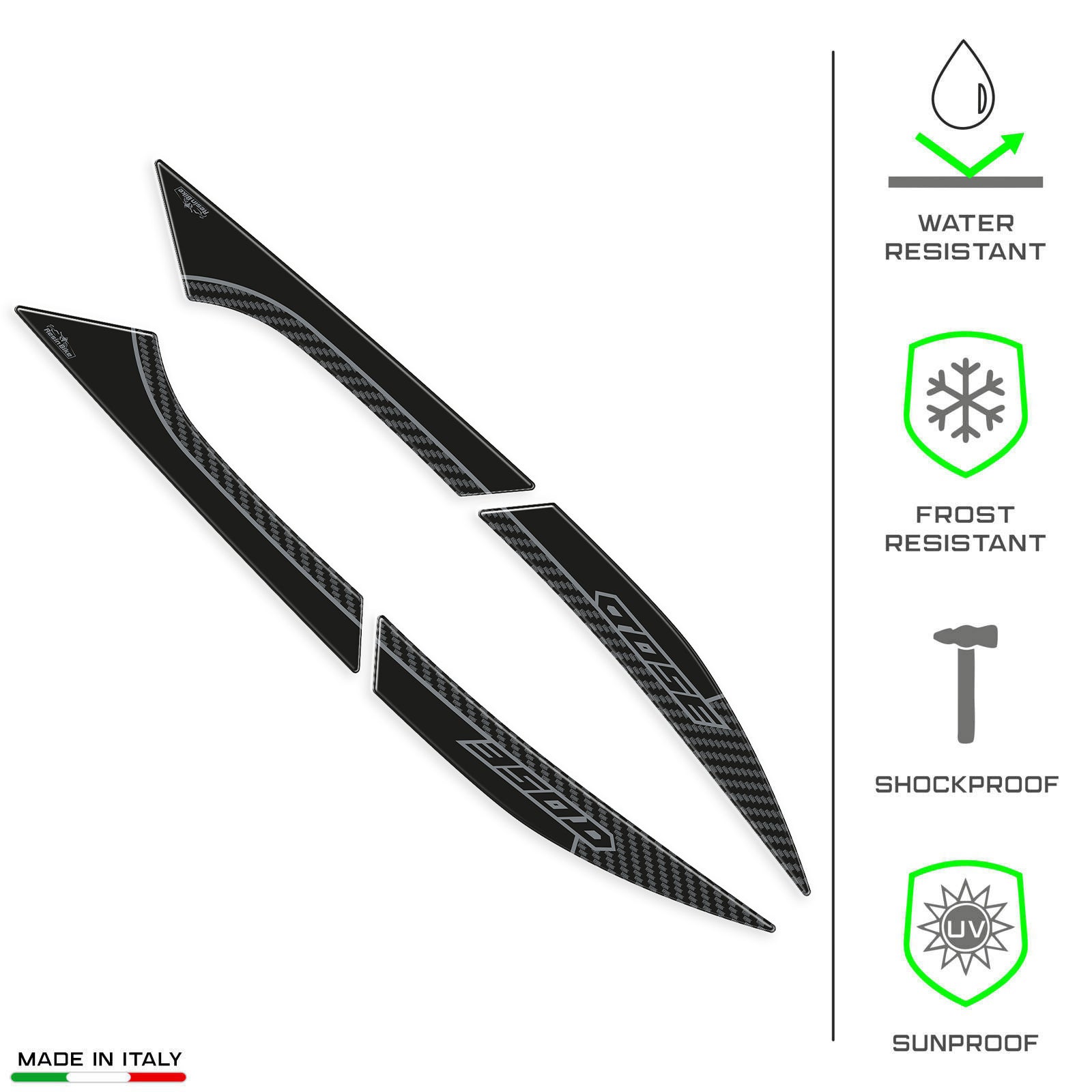 Resin Bike 3D Motorcycle Stickers - Passenger Handles | Zontes ZT350D 2023>Current -   Pyramid Motorcycle Accessories