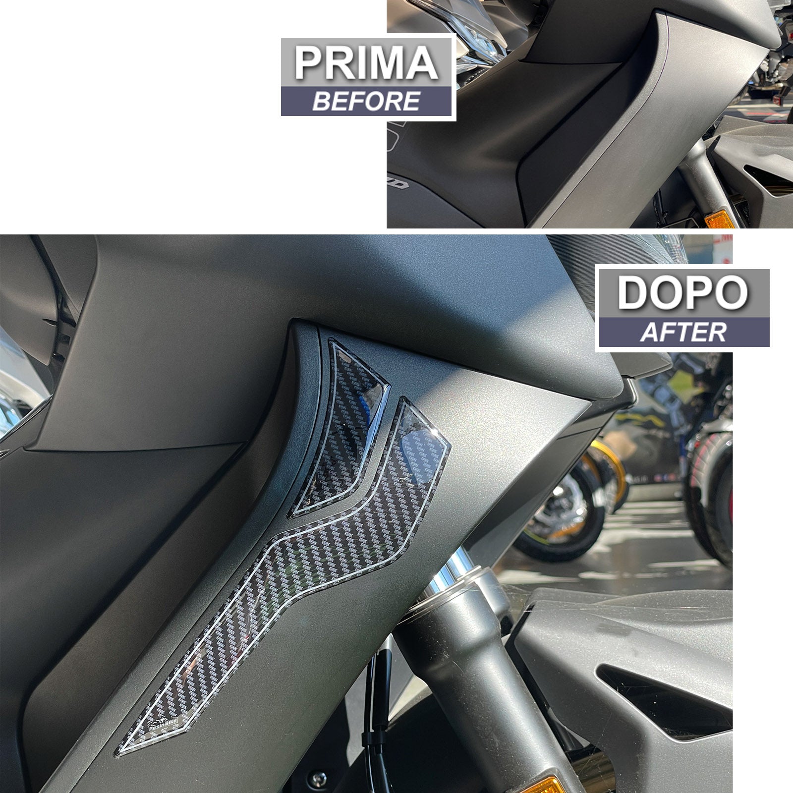 Resin Bike 3D Motorcycle Stickers - Side Panels | Zontes 350D 2023>Current -   Pyramid Motorcycle Accessories