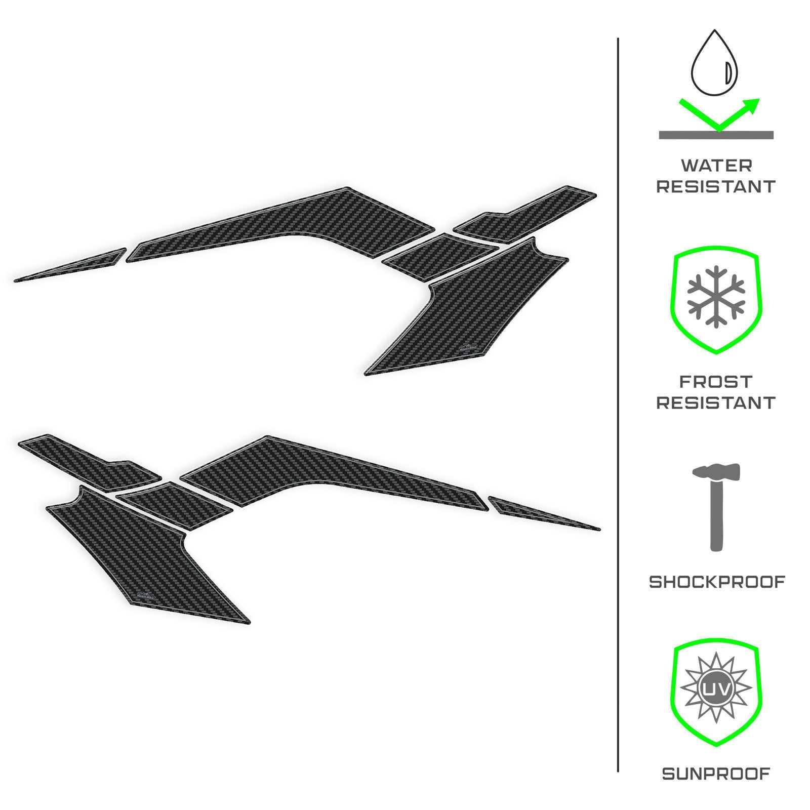 Resin Bike 3D Motorcycle Stickers - Tank Sides | Zontes ZT350D 2023>Current -   Pyramid Motorcycle Accessories