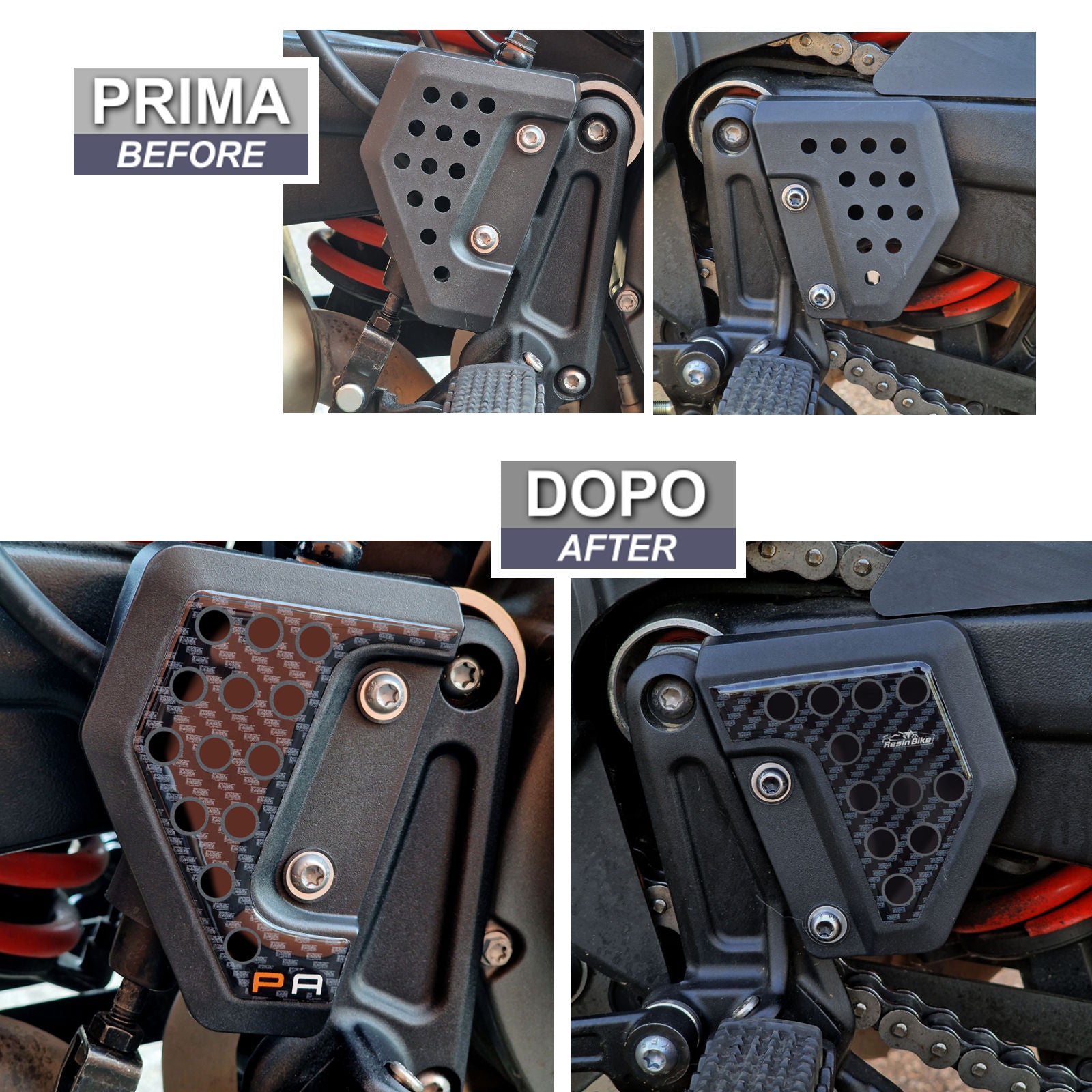 Resin Bike 3D Motorcycle Stickers - Heel Pads | Harley Davidson Pan America 1250 2020>2026 -   Pyramid Motorcycle Accessories