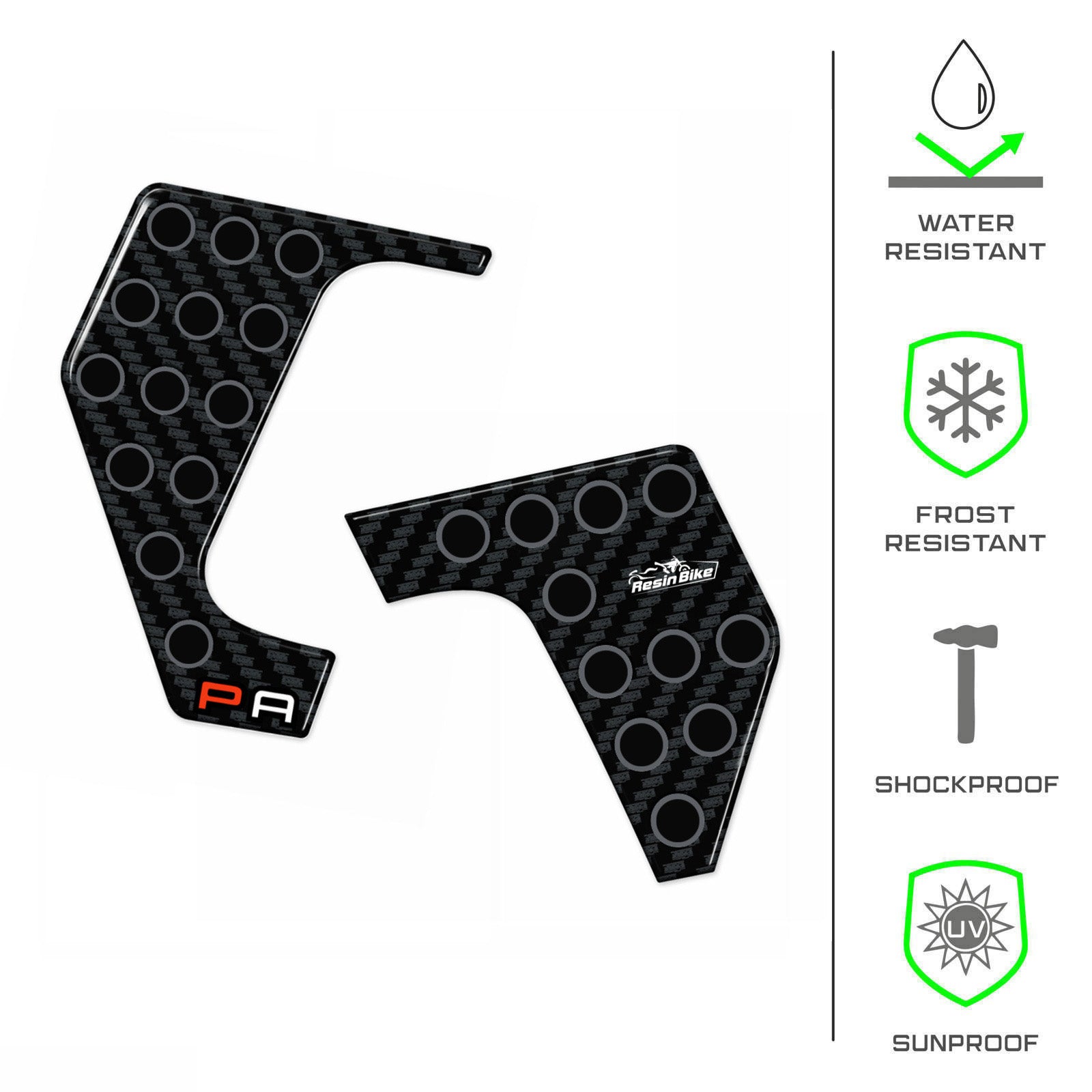 Resin Bike 3D Motorcycle Stickers - Heel Pads | Harley Davidson Pan America 1250 2020>2026 -   Pyramid Motorcycle Accessories