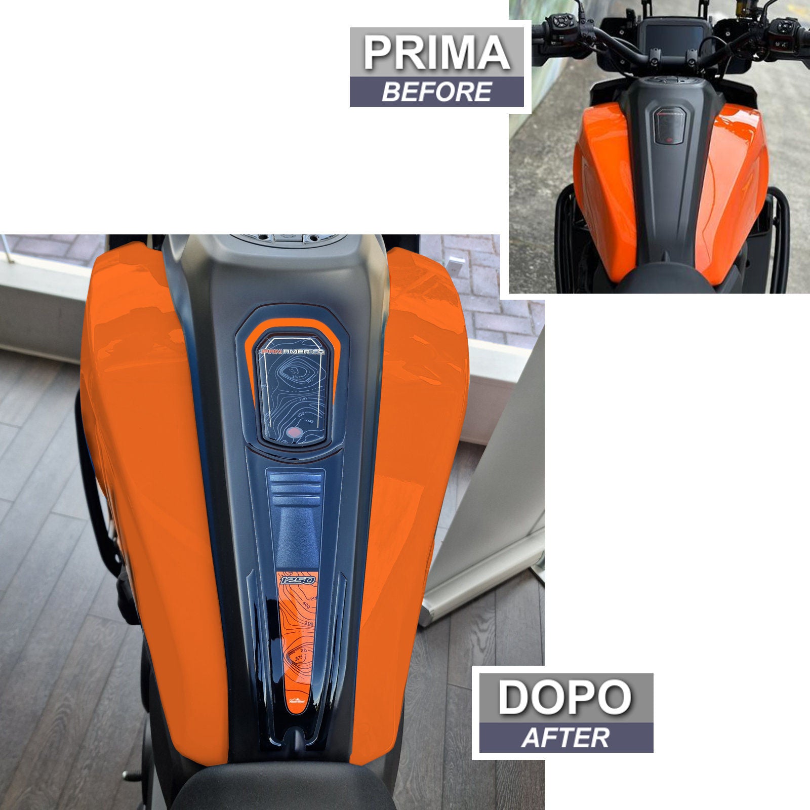 Resin Bike 3D Motorcycle Stickers - Tank Pad | Harley Davidson Pan America 1250 2020>2026 RB-1000682200001 -   Pyramid Motorcycle Accessories