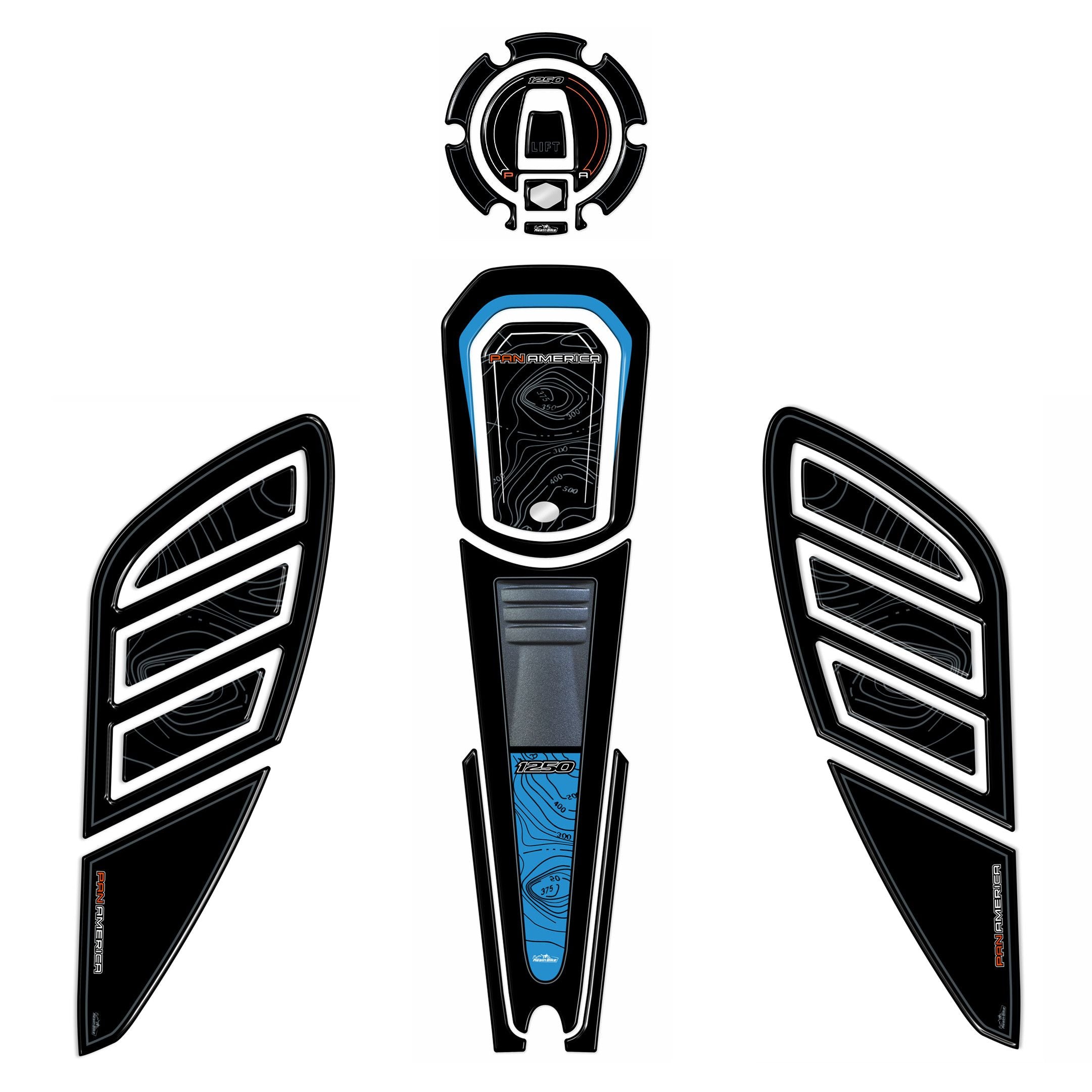 Resin Bike 3D Motorcycle Stickers - Tank Kit | Harley Davidson Pan America 1250 2020>2026 RB-1000682400005 -   Pyramid Motorcycle Accessories