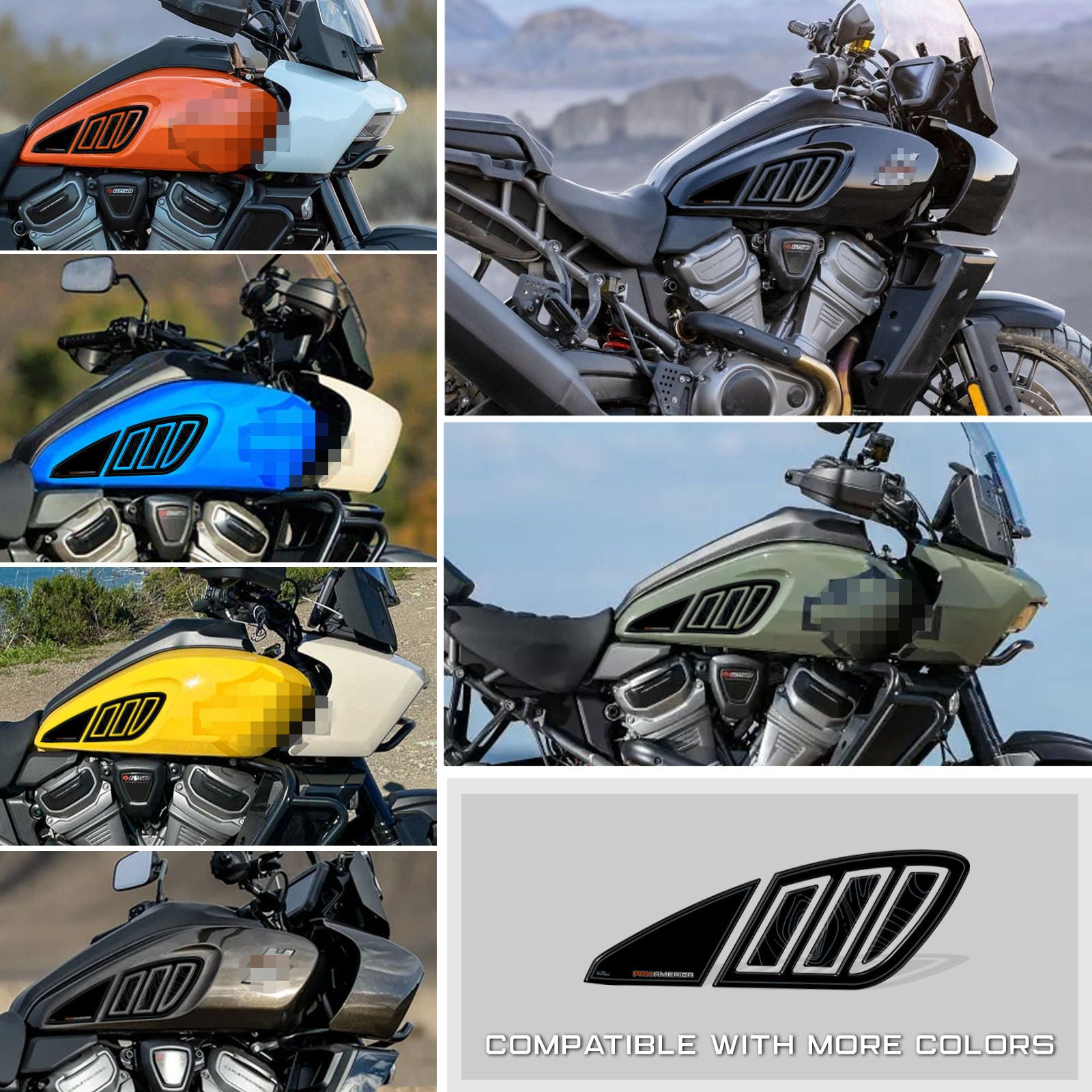Resin Bike 3D Motorcycle Stickers - Tank Kit | Harley Davidson Pan America 1250 2020>2026 RB-1000682400005 -   Pyramid Motorcycle Accessories