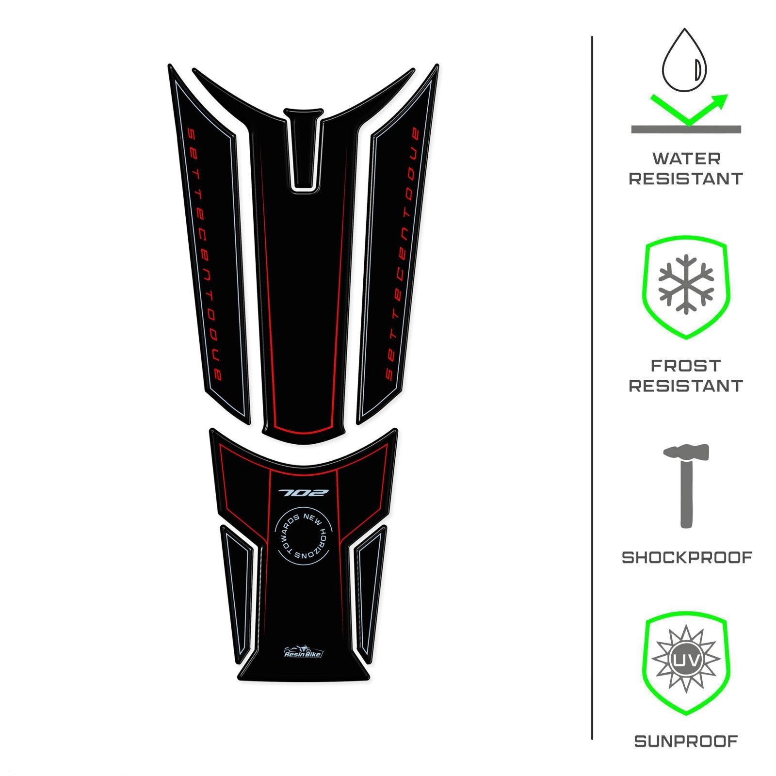 Resin Bike 3D Motorcycle Stickers - Tank Pad | Benelli TRK 702 / 702 X 2023>2026 RB-1000682900000 -   Pyramid Motorcycle Accessories
