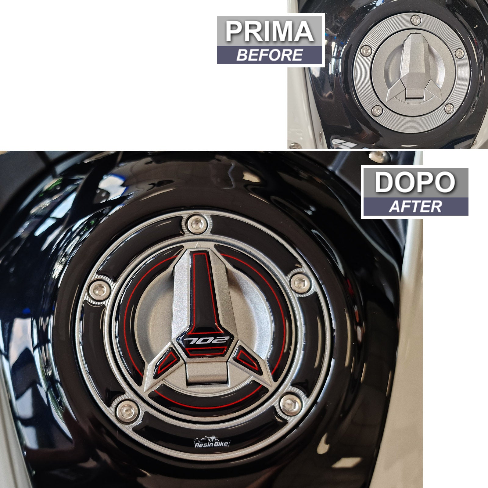 Resin Bike 3D Motorcycle Stickers - Fuel Cap | Benelli TRK 702/702X 2023>2025 -   Pyramid Motorcycle Accessories