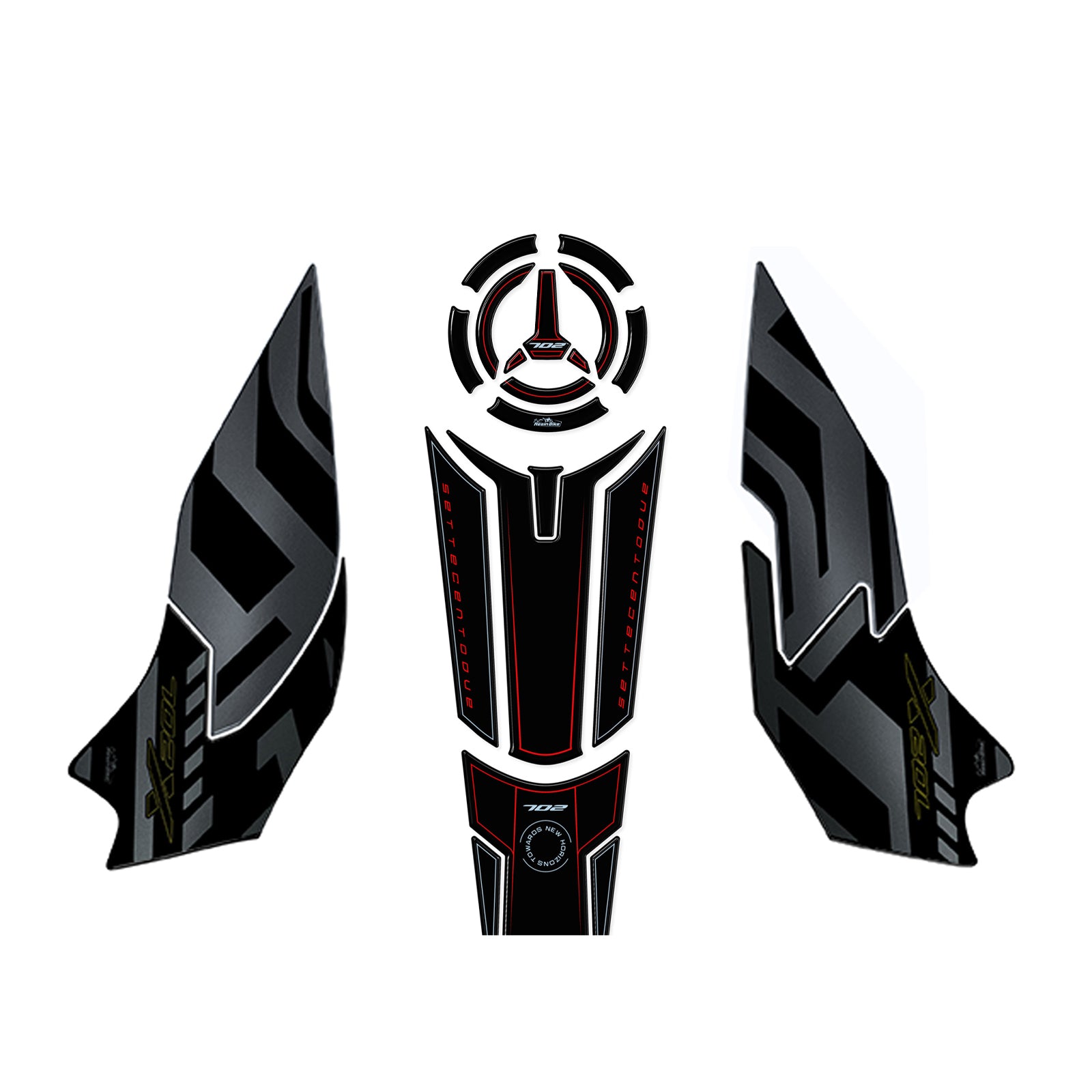 Resin Bike 3D Motorcycle Stickers - Tank Kit | Benelli TRK 702 X 2023>2026 RB-1000683100003 -   Pyramid Motorcycle Accessories